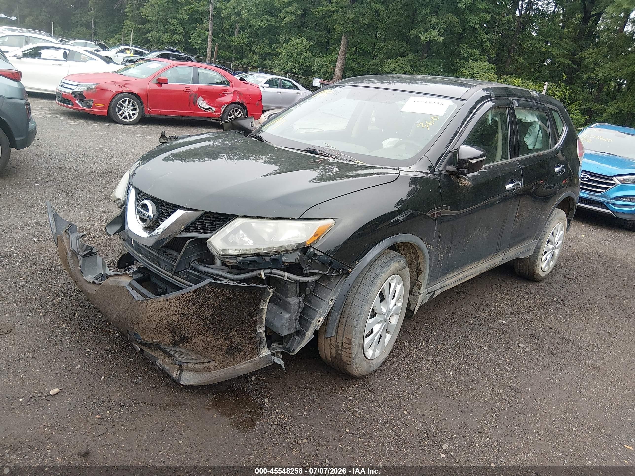 2014 Nissan Rogue S Black vin: 5N1AT2MV1EC783229