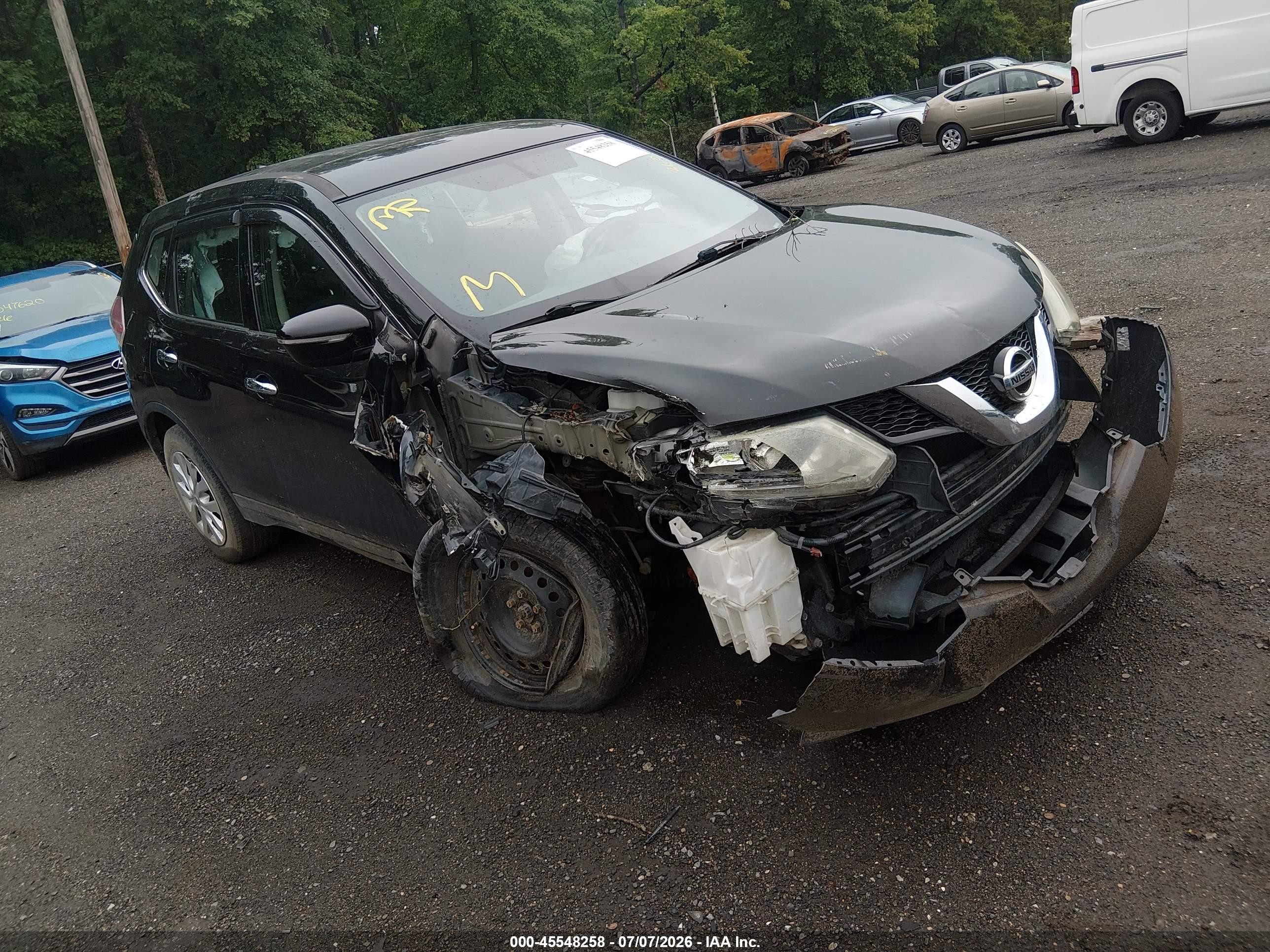2014 Nissan Rogue S Black vin: 5N1AT2MV1EC783229