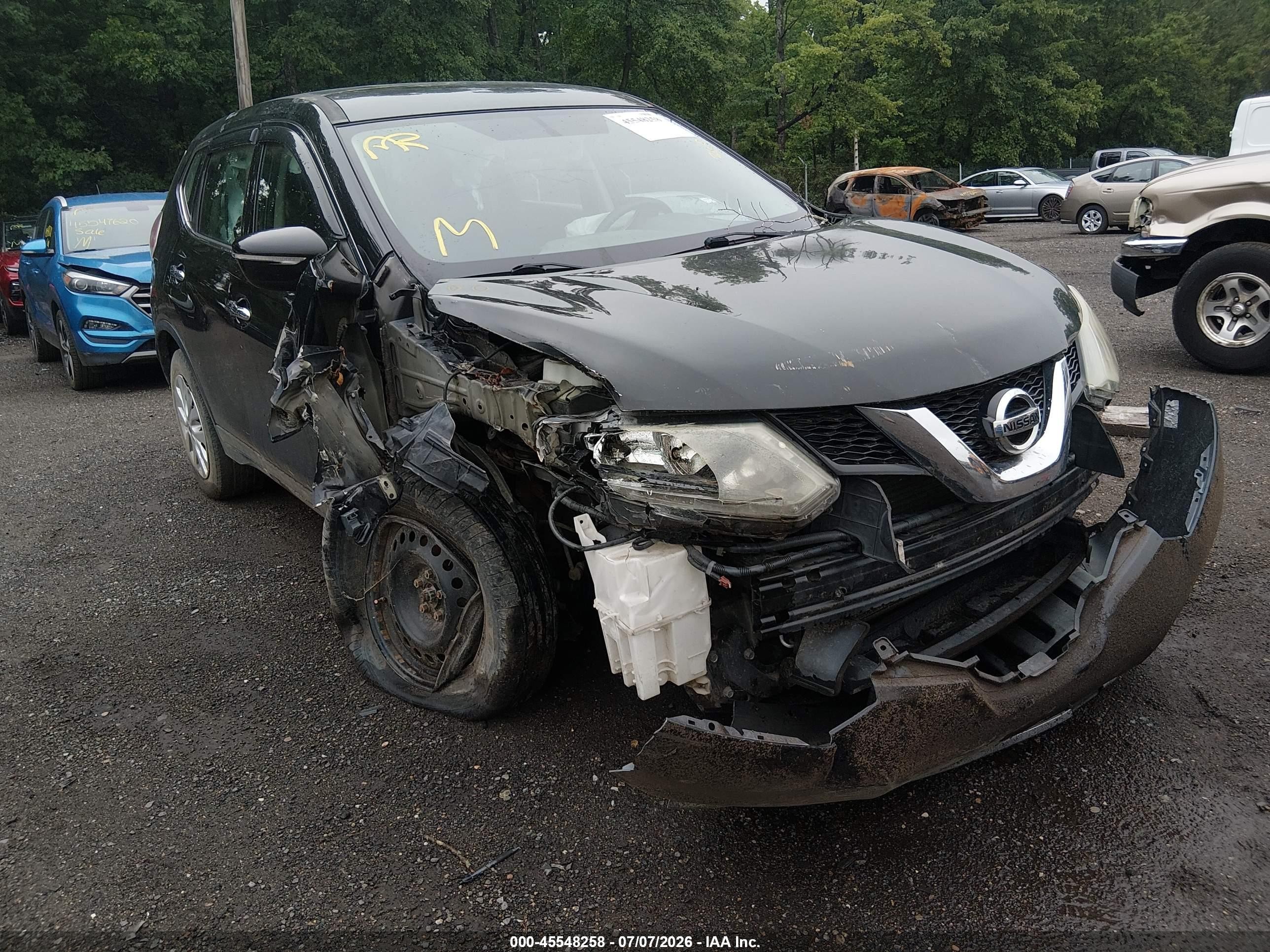 2014 Nissan Rogue S Black vin: 5N1AT2MV1EC783229