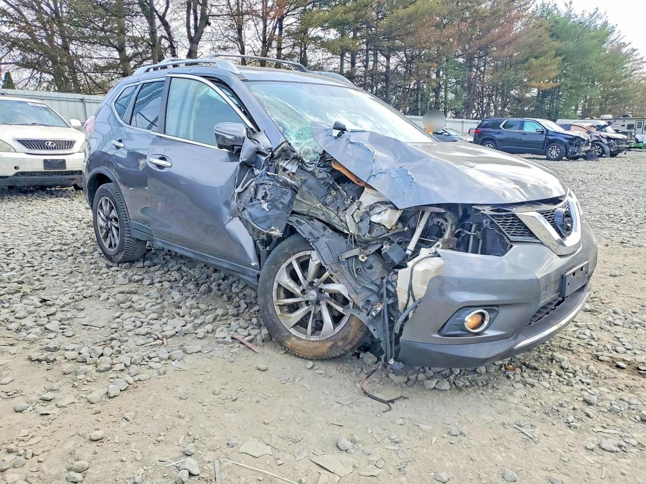 2014 Nissan Rogue Sl Gray vin: 5N1AT2MV1EC787054