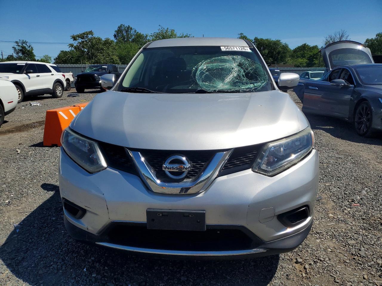 2014 Nissan Rogue S Silver vin: 5N1AT2MV1EC792335