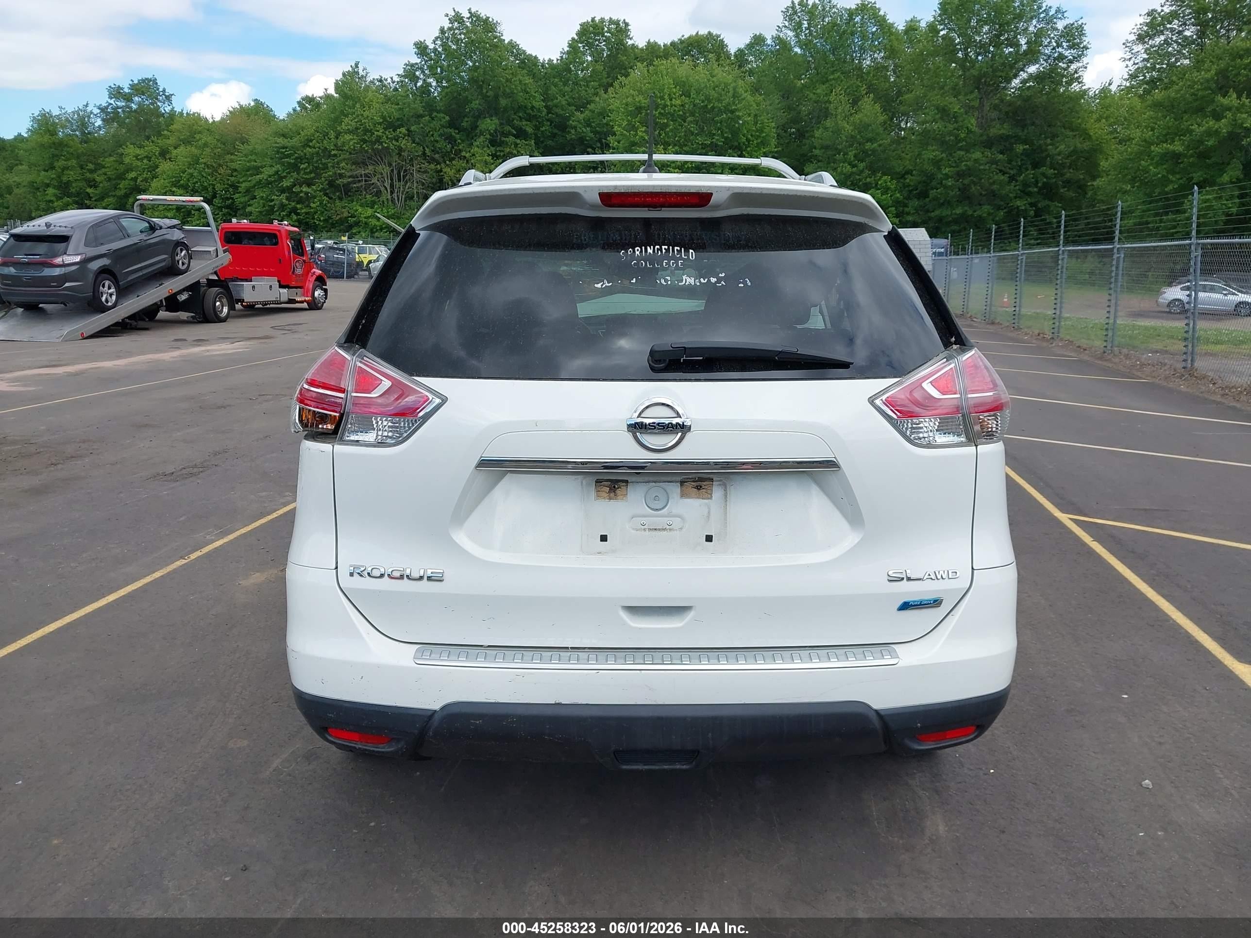 2014 Nissan Rogue Sl White vin: 5N1AT2MV1EC797647