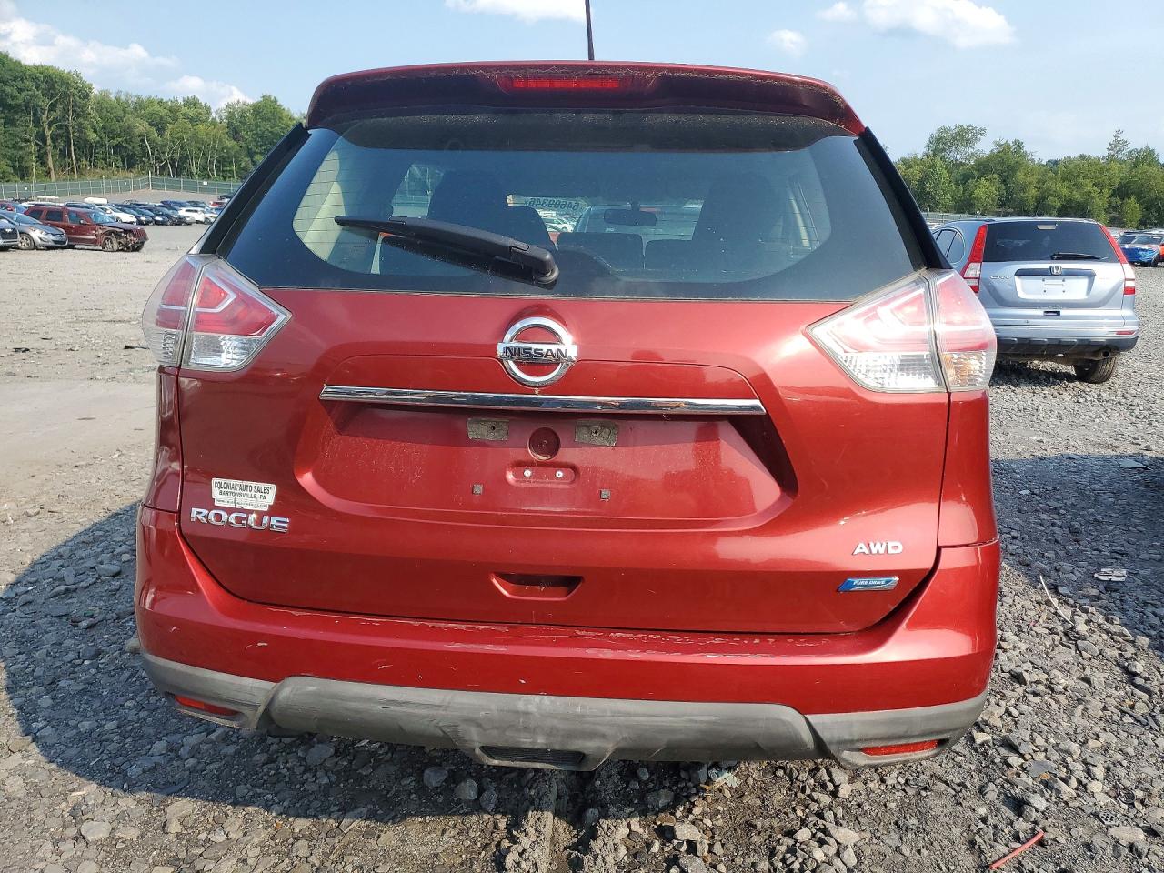 2014 Nissan Rogue S Красный vin: 5N1AT2MV1EC800921