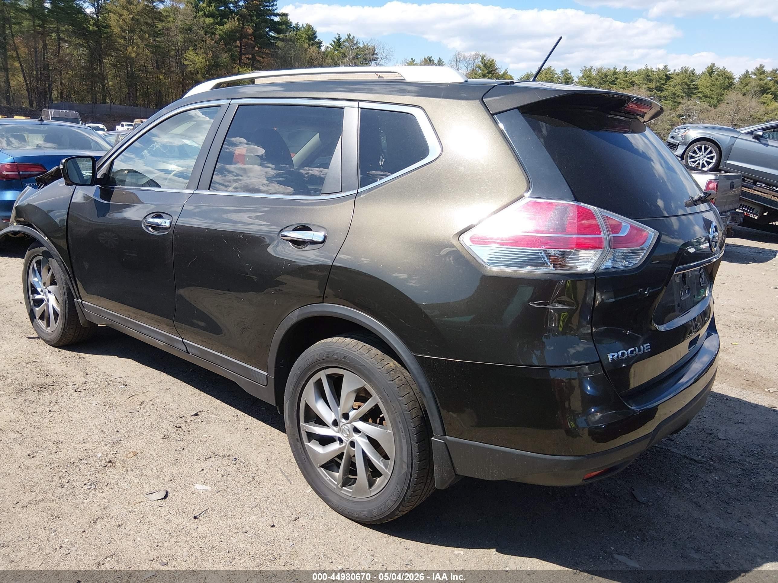 2014 Nissan Rogue Sl Серый vin: 5N1AT2MV1EC812809
