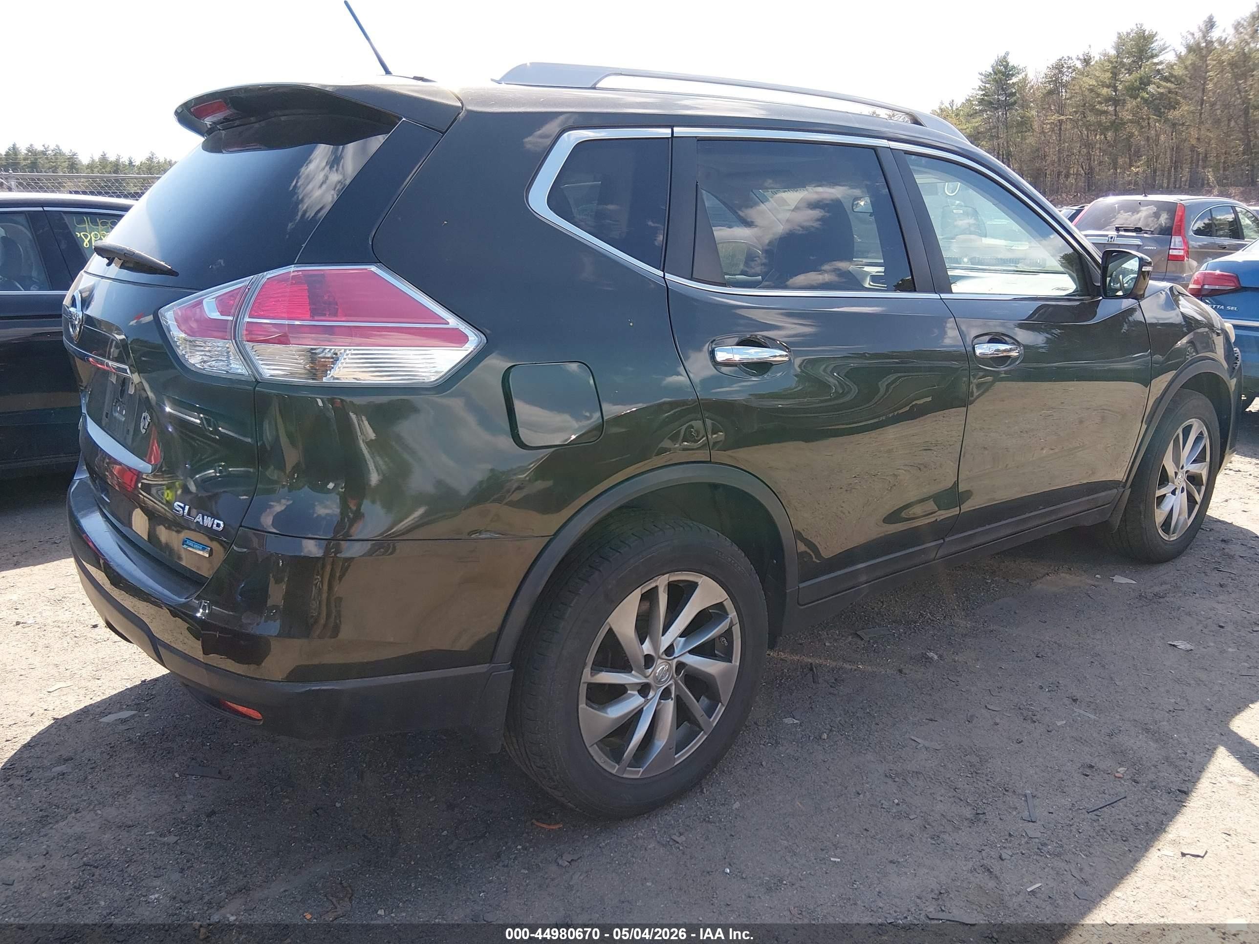 2014 Nissan Rogue Sl Серый vin: 5N1AT2MV1EC812809