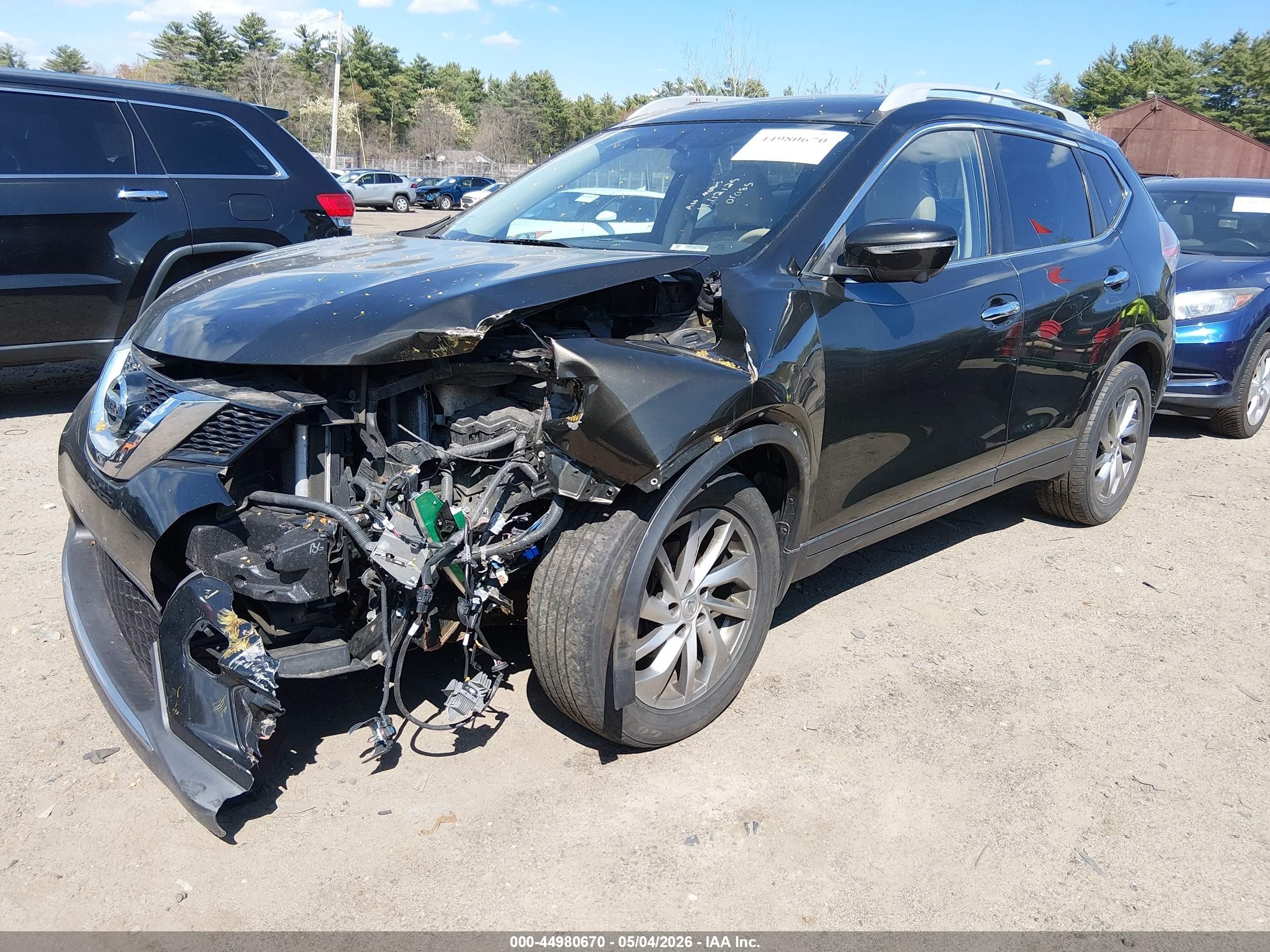 2014 Nissan Rogue Sl Серый vin: 5N1AT2MV1EC812809