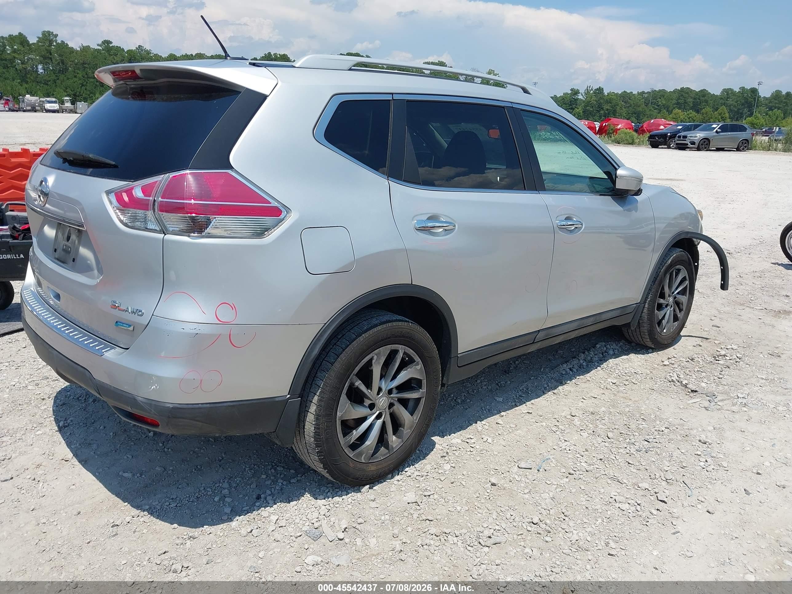 2014 Nissan Rogue Sl Серебряный vin: 5N1AT2MV1EC828766