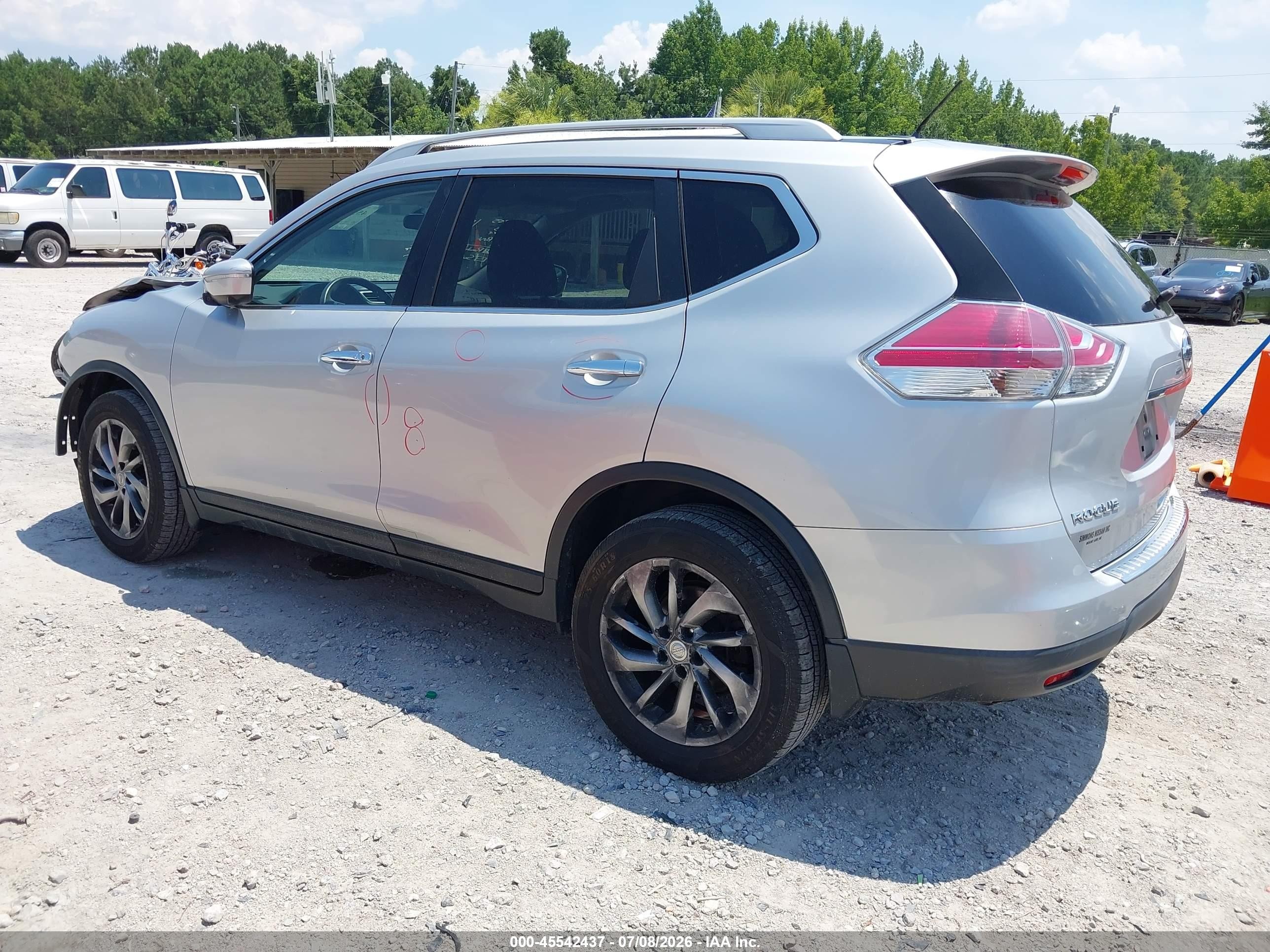 2014 Nissan Rogue Sl Серебряный vin: 5N1AT2MV1EC828766