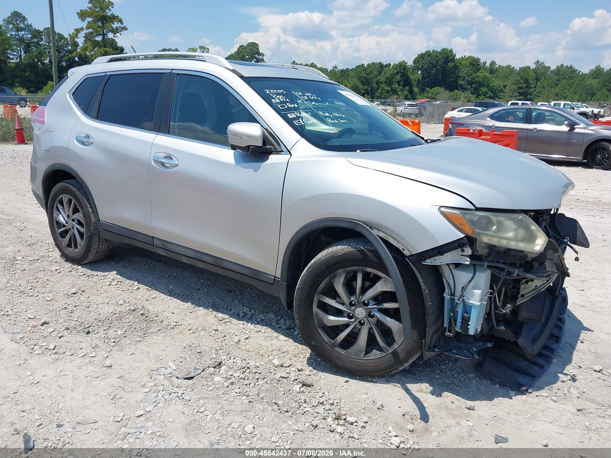 2014 Nissan Rogue Sl Silver vin: 5N1AT2MV1EC828766
