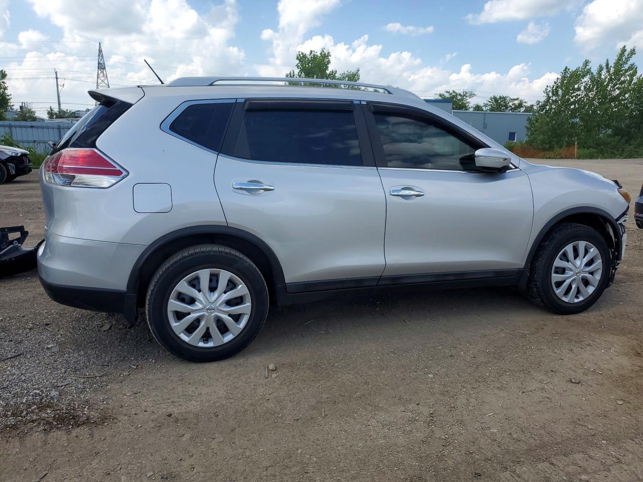 2014 Nissan Rogue S Silver vin: 5N1AT2MV1EC845339