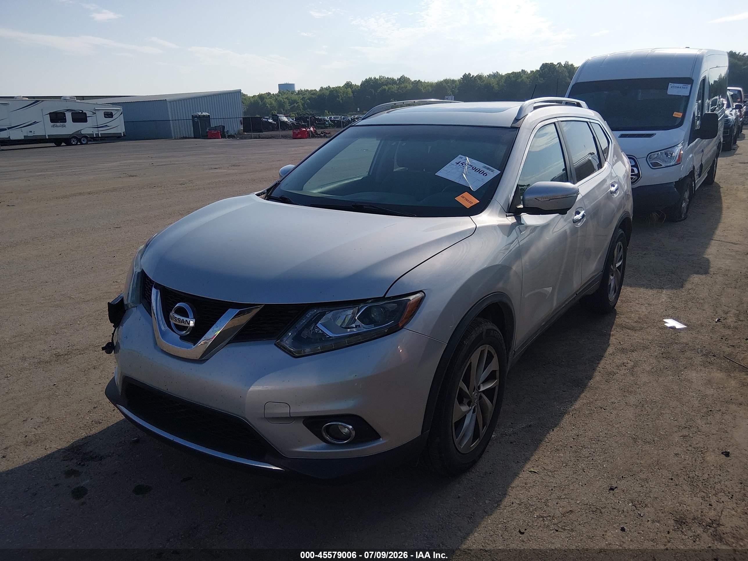 2014 Nissan Rogue Sl Silver vin: 5N1AT2MV1EC851013
