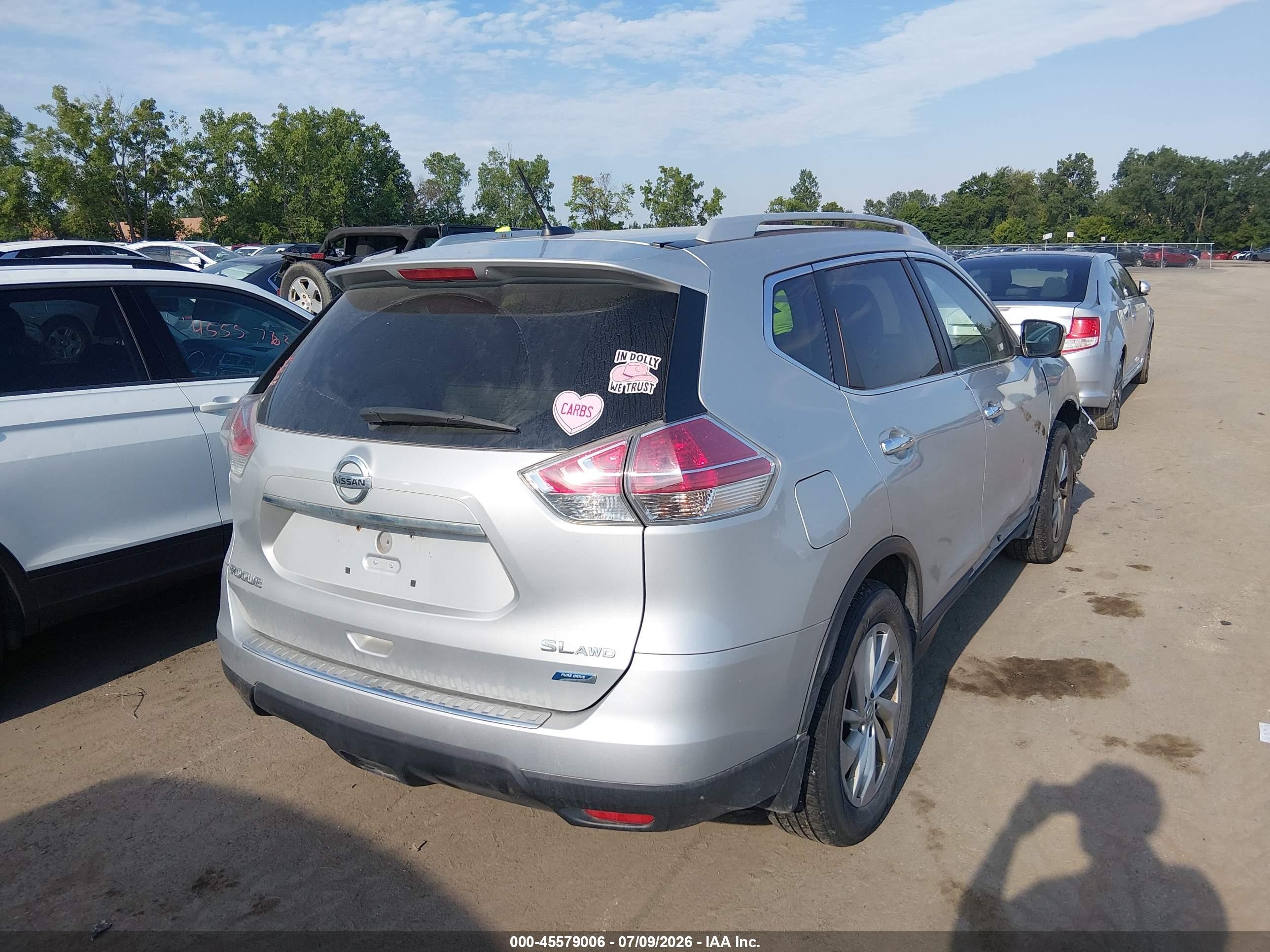 2014 Nissan Rogue Sl Silver vin: 5N1AT2MV1EC851013