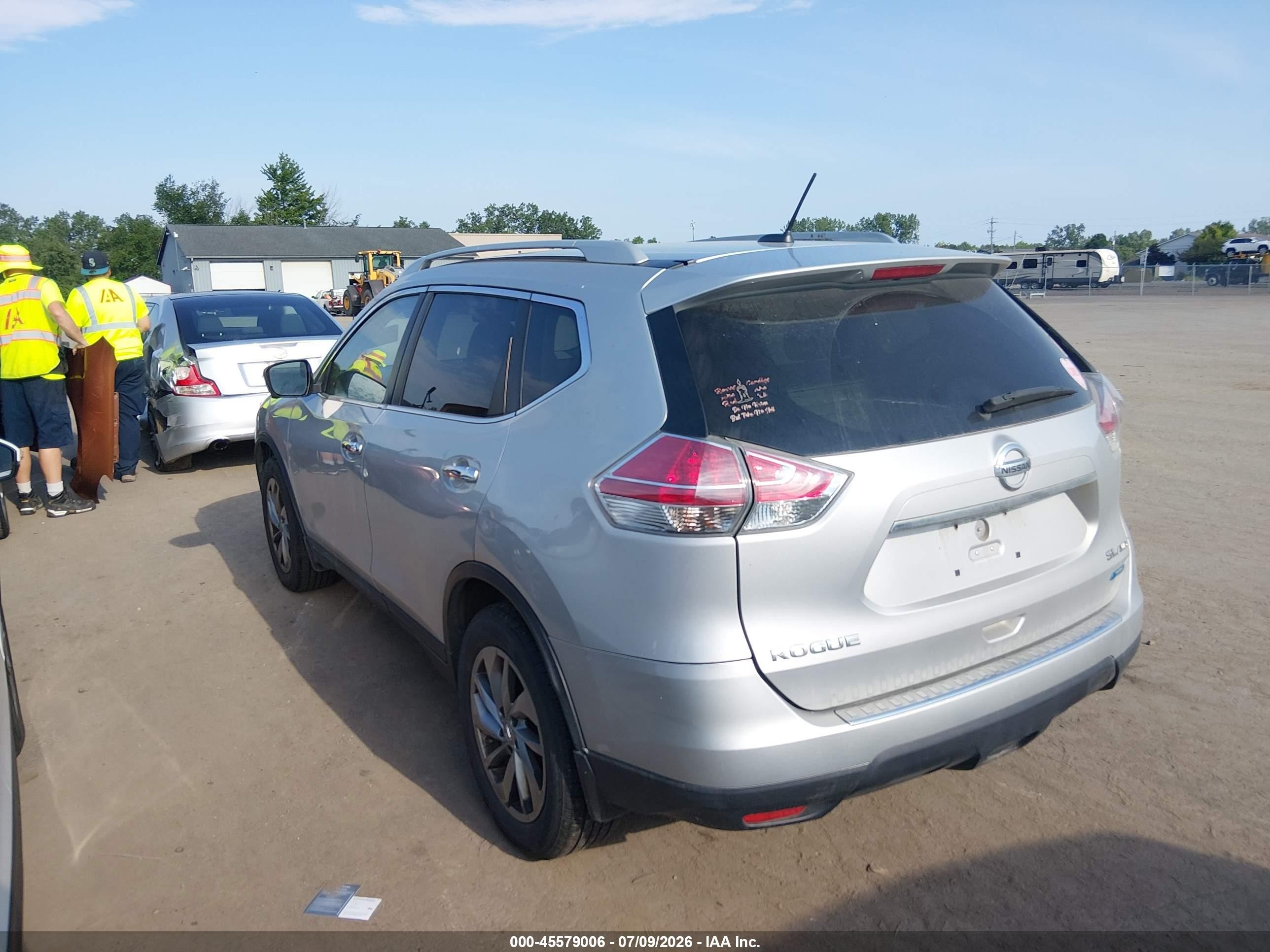 2014 Nissan Rogue Sl Silver vin: 5N1AT2MV1EC851013