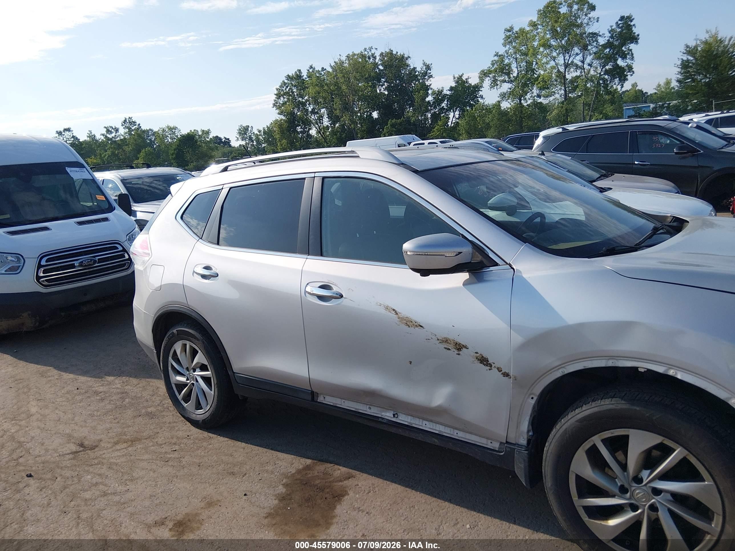 2014 Nissan Rogue Sl Silver vin: 5N1AT2MV1EC851013