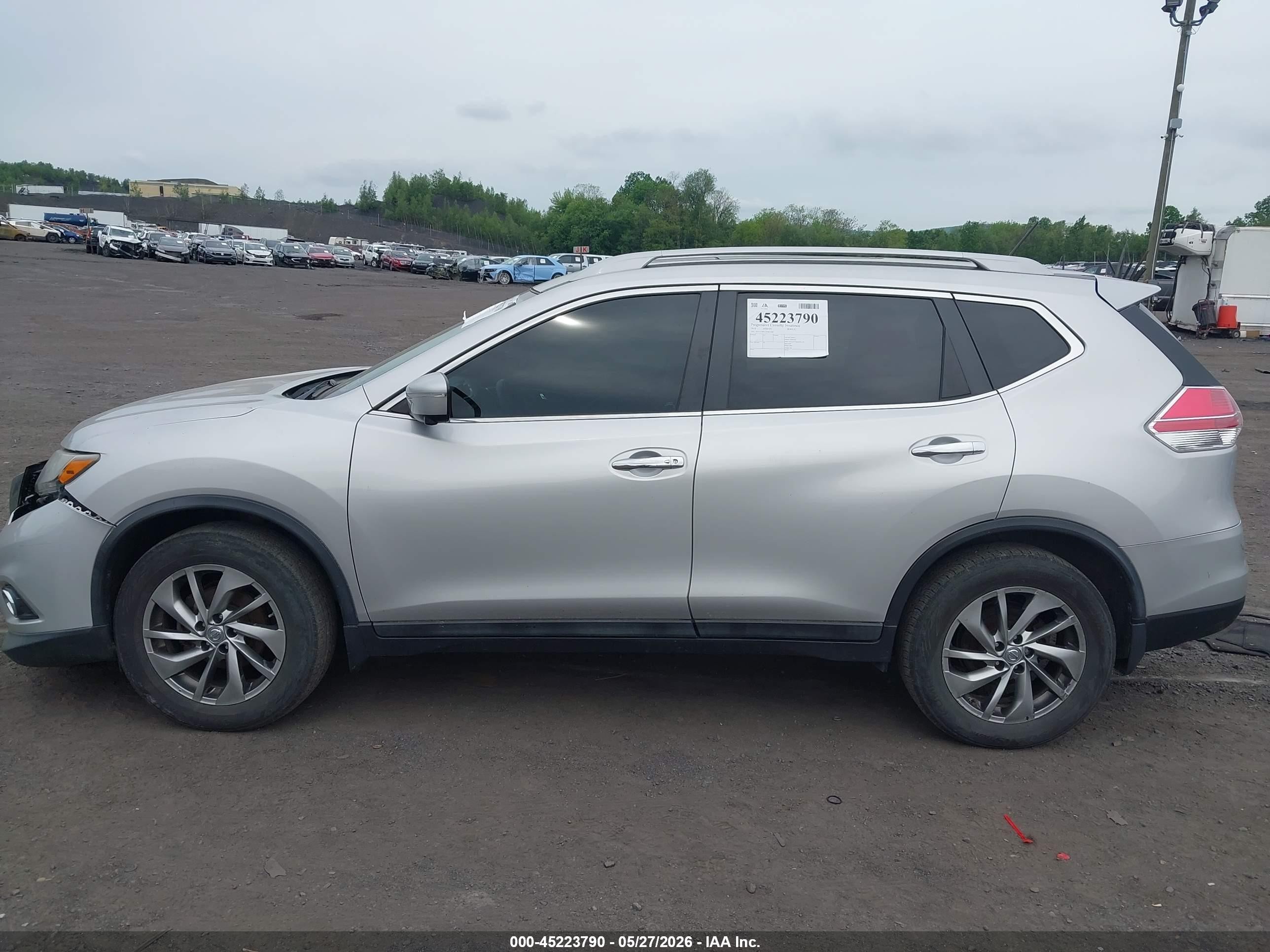 2014 Nissan Rogue Sl Silver vin: 5N1AT2MV1EC853389