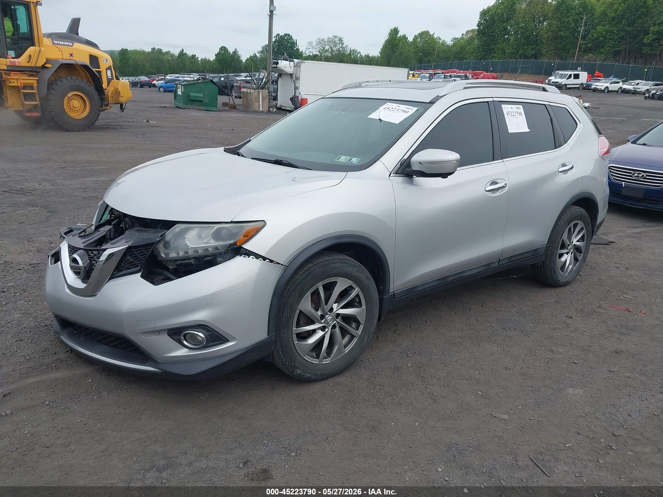 2014 Nissan Rogue Sl Silver vin: 5N1AT2MV1EC853389