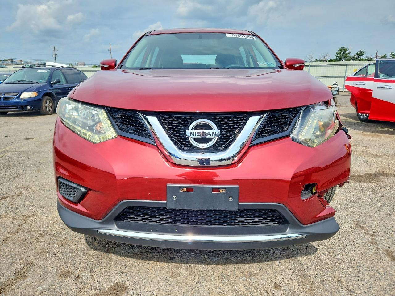 2014 Nissan Rogue S Red vin: 5N1AT2MV1EC864005