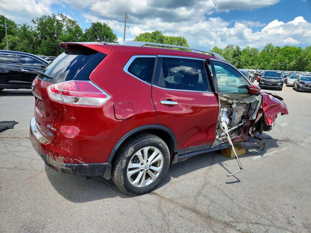 2014 Nissan Rogue Sv Red vin: 5N1AT2MV1EC868250