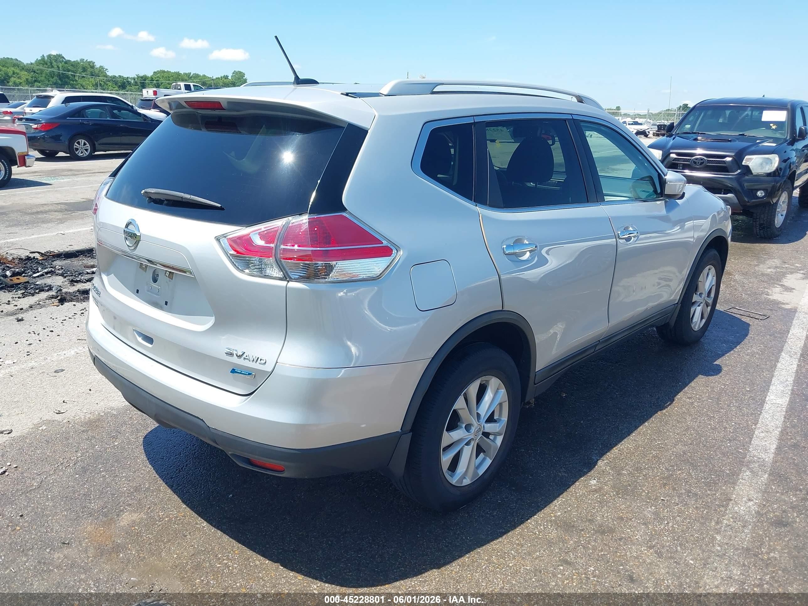 2014 Nissan Rogue Sv Gray vin: 5N1AT2MV1EC872749