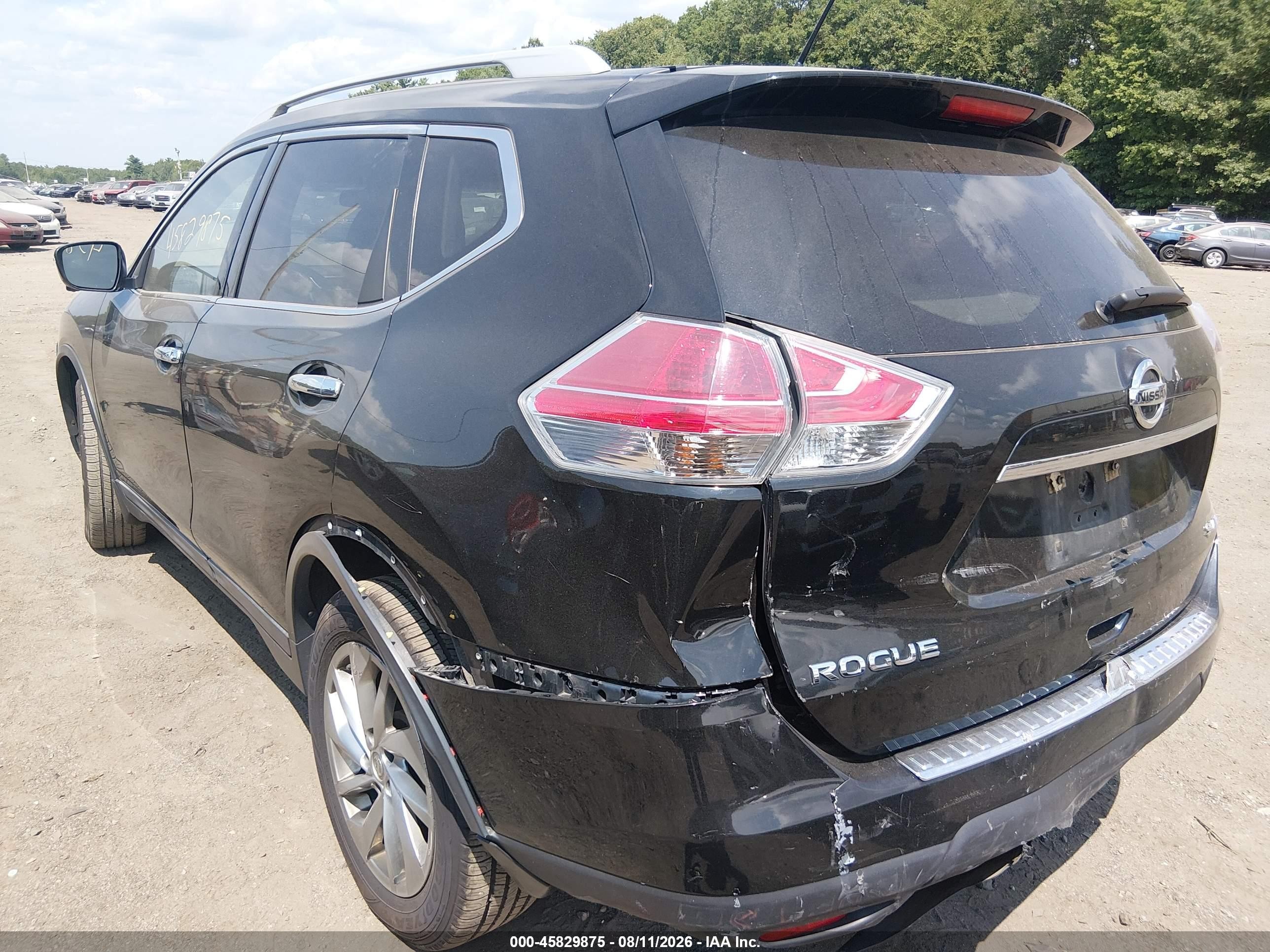 2015 Nissan Rogue Sl Black vin: 5N1AT2MV1FC769252