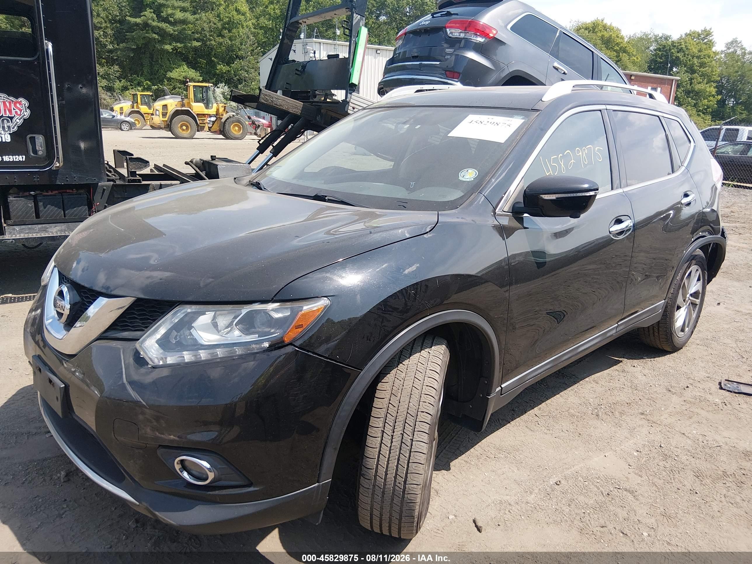 2015 Nissan Rogue Sl Black vin: 5N1AT2MV1FC769252