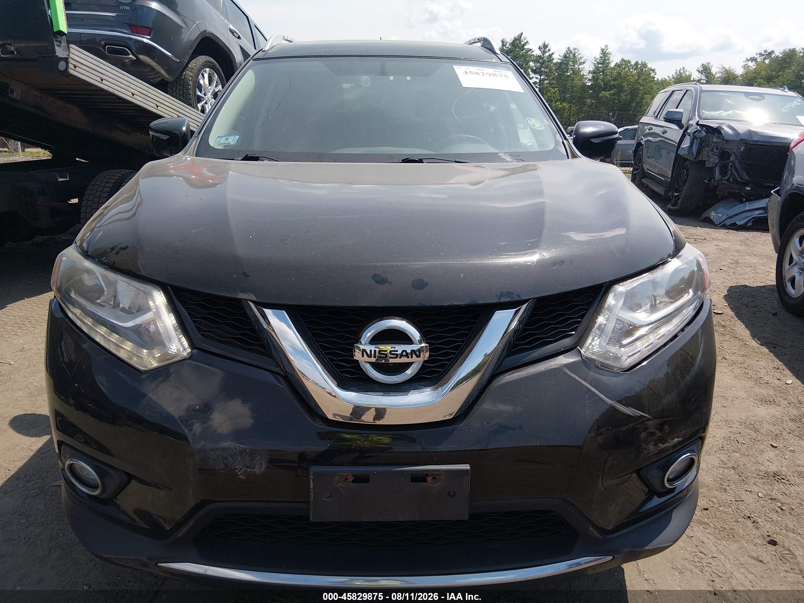 2015 Nissan Rogue Sl Black vin: 5N1AT2MV1FC769252