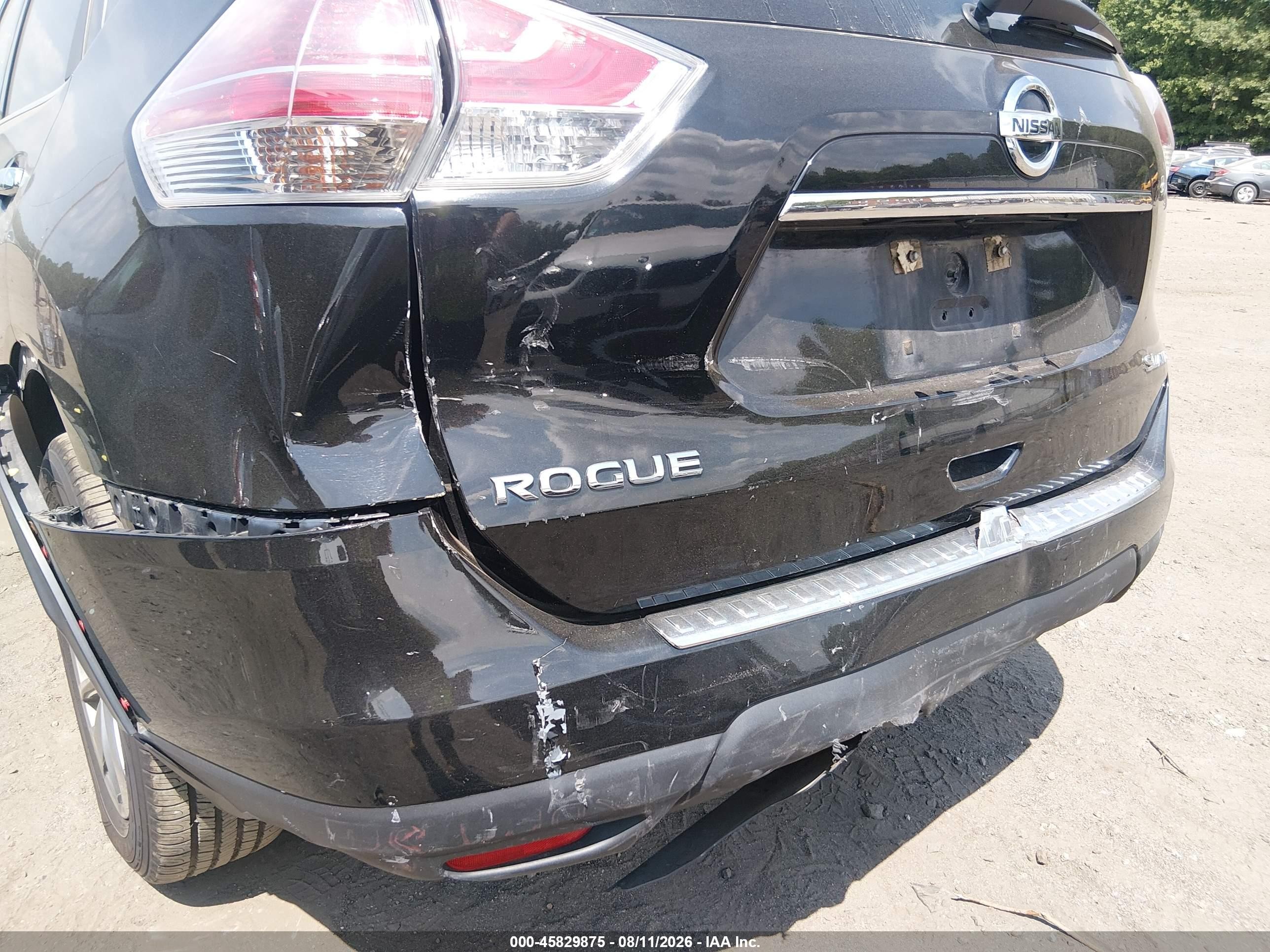 2015 Nissan Rogue Sl Black vin: 5N1AT2MV1FC769252