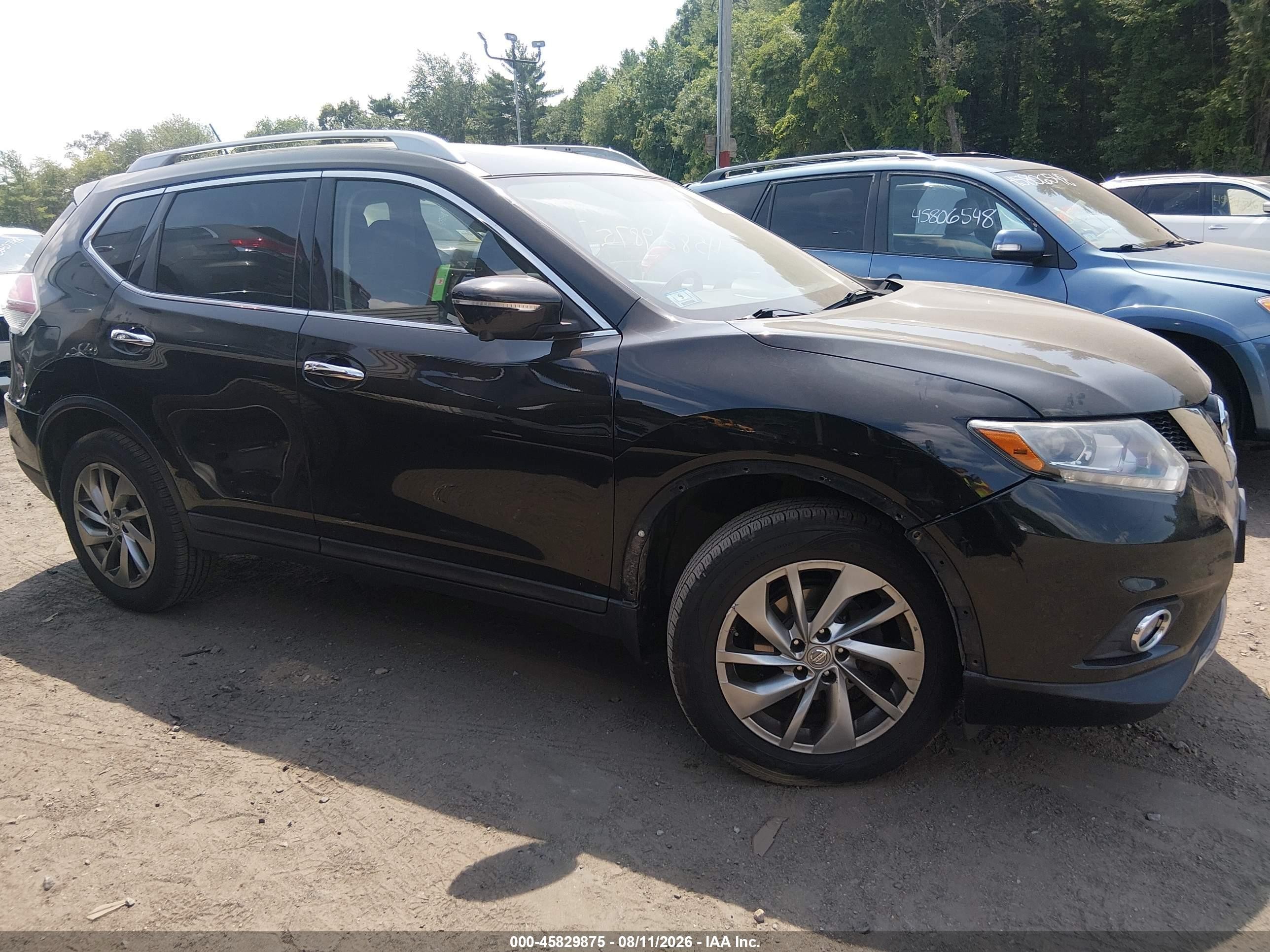 2015 Nissan Rogue Sl Black vin: 5N1AT2MV1FC769252