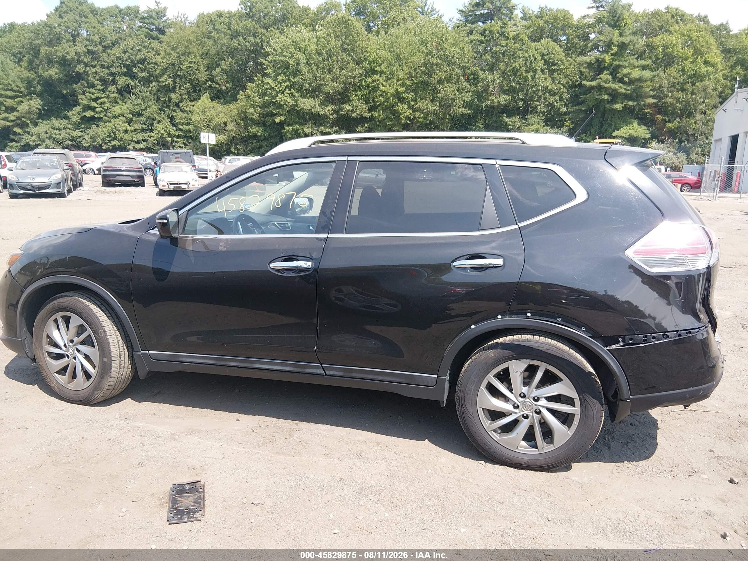 2015 Nissan Rogue Sl Black vin: 5N1AT2MV1FC769252