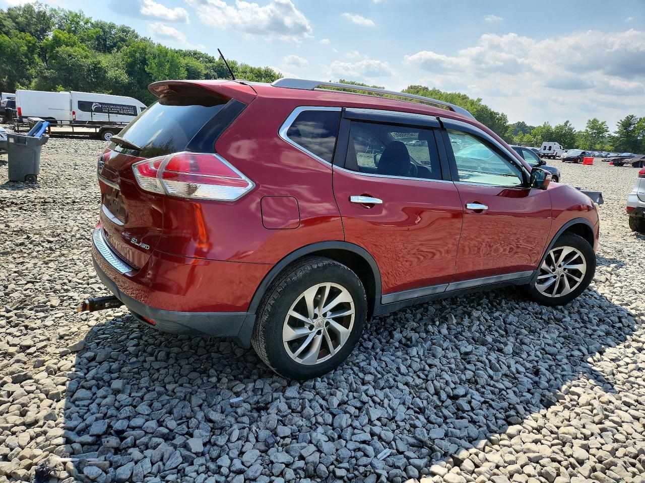 2015 Nissan Rogue Sl Burgundy vin: 5N1AT2MV1FC780137