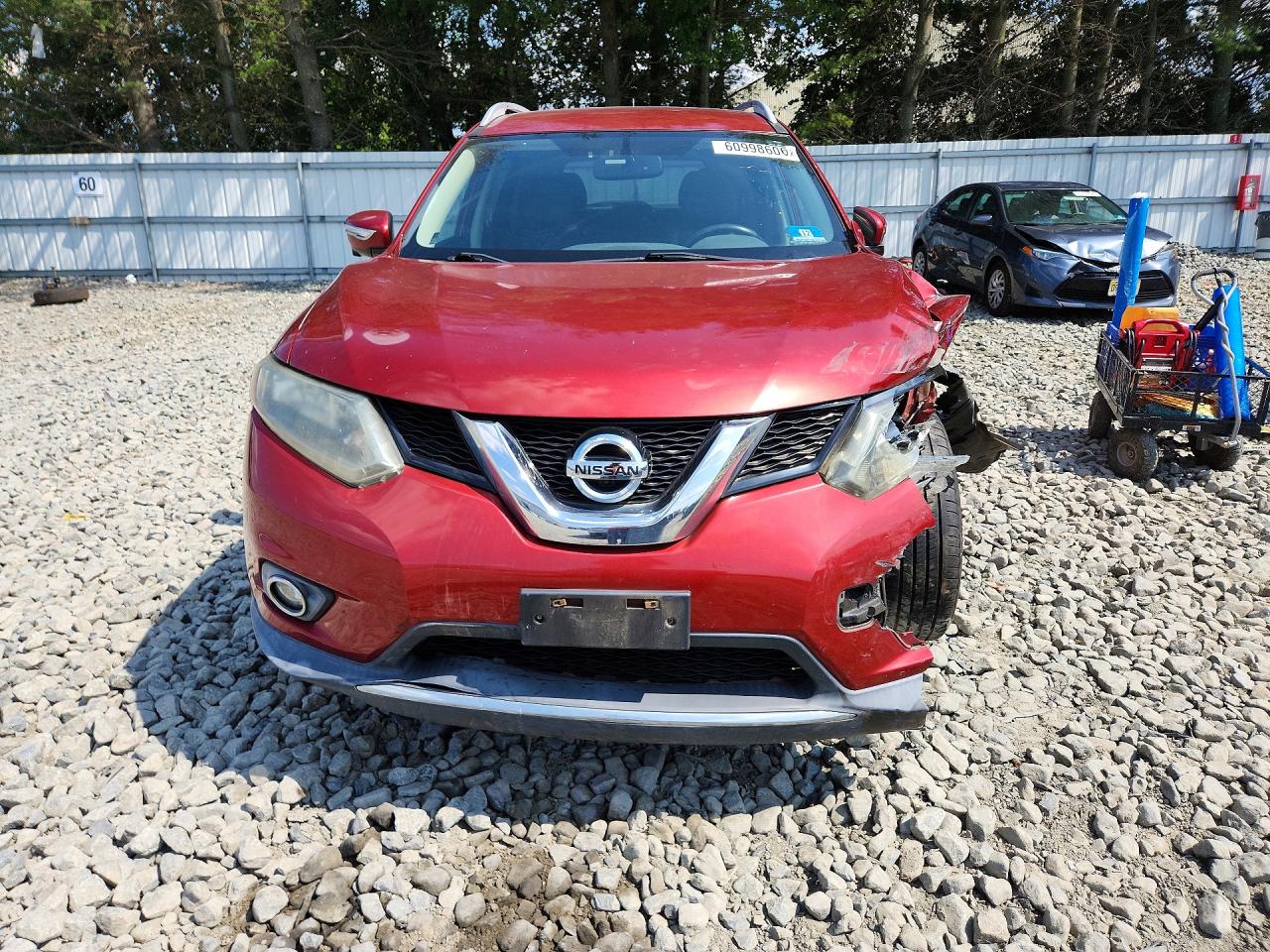 2015 Nissan Rogue Sl Burgundy vin: 5N1AT2MV1FC780137