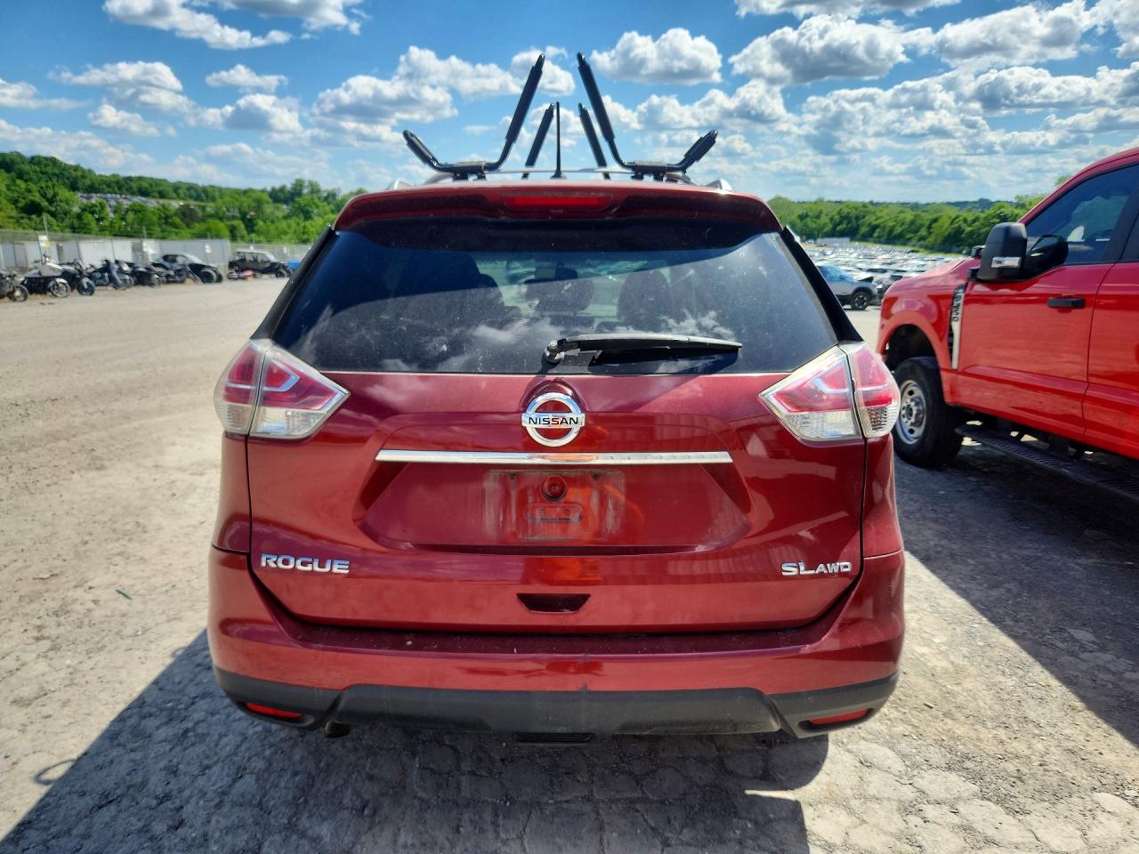 2015 Nissan Rogue Sl Красный vin: 5N1AT2MV1FC784950