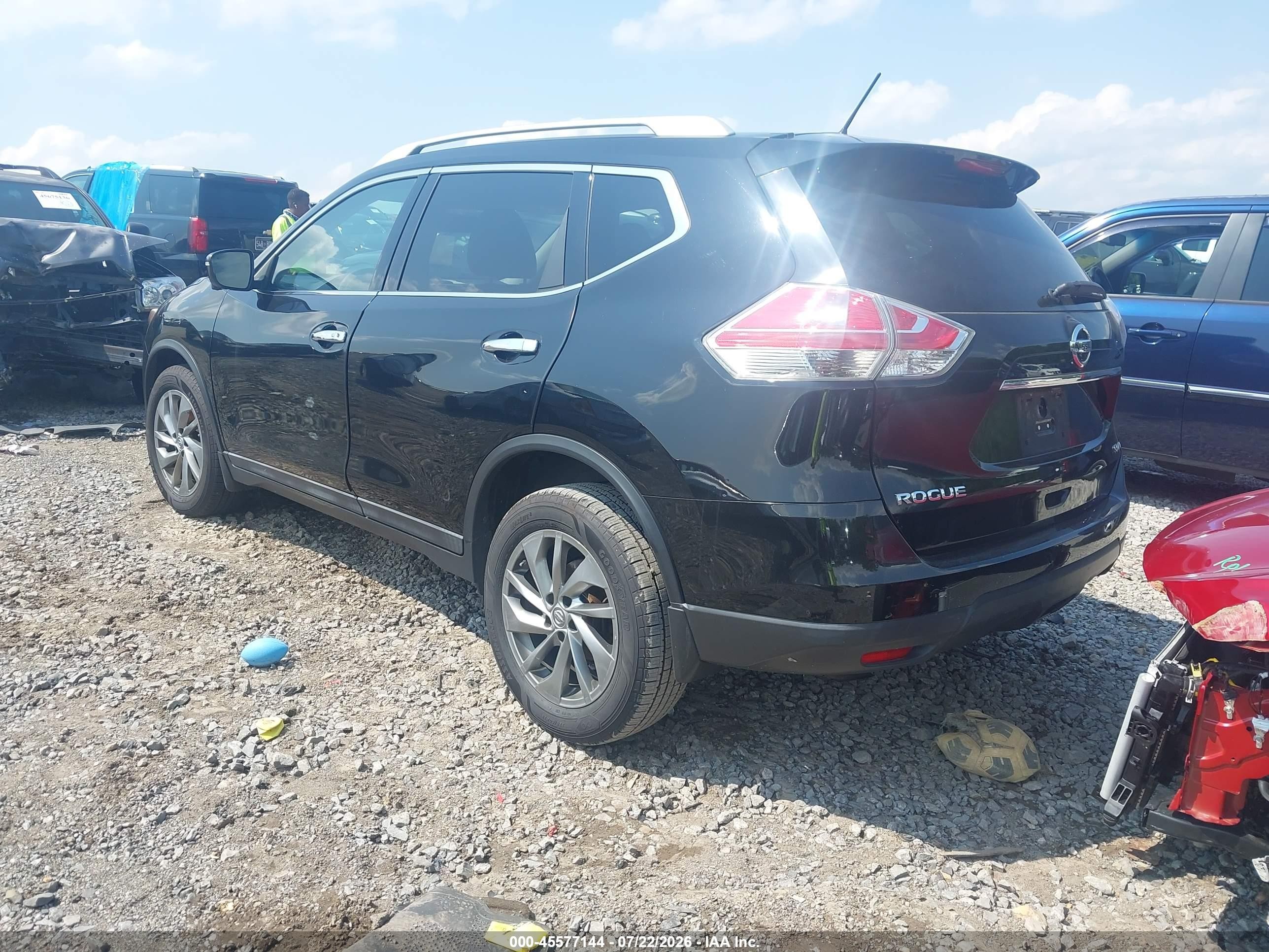 2015 Nissan Rogue Sl Черный vin: 5N1AT2MV1FC789730