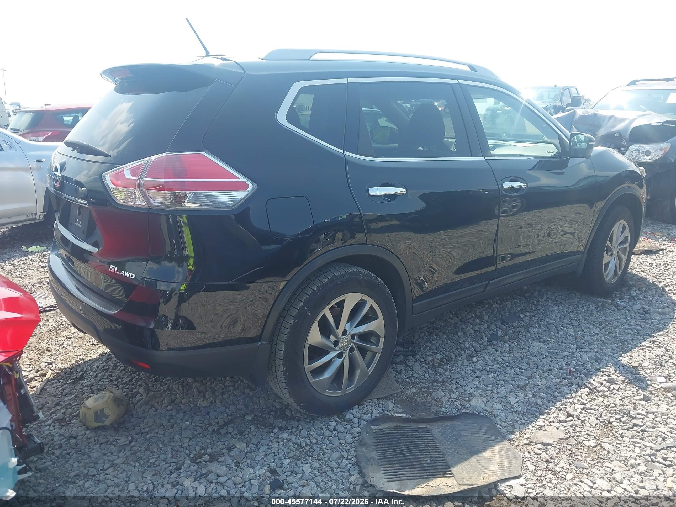 2015 Nissan Rogue Sl Черный vin: 5N1AT2MV1FC789730