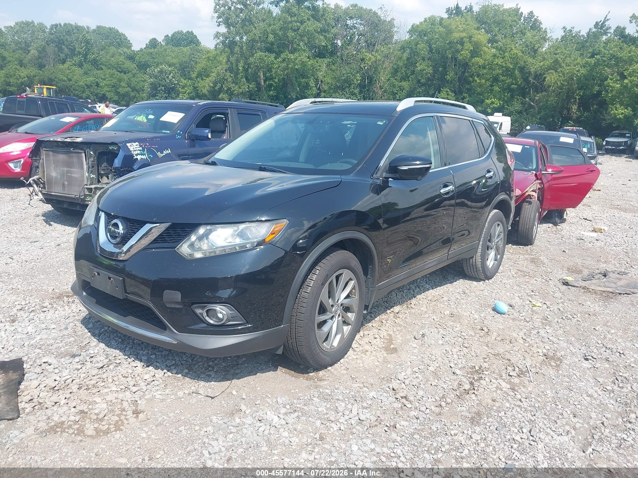 2015 Nissan Rogue Sl Черный vin: 5N1AT2MV1FC789730