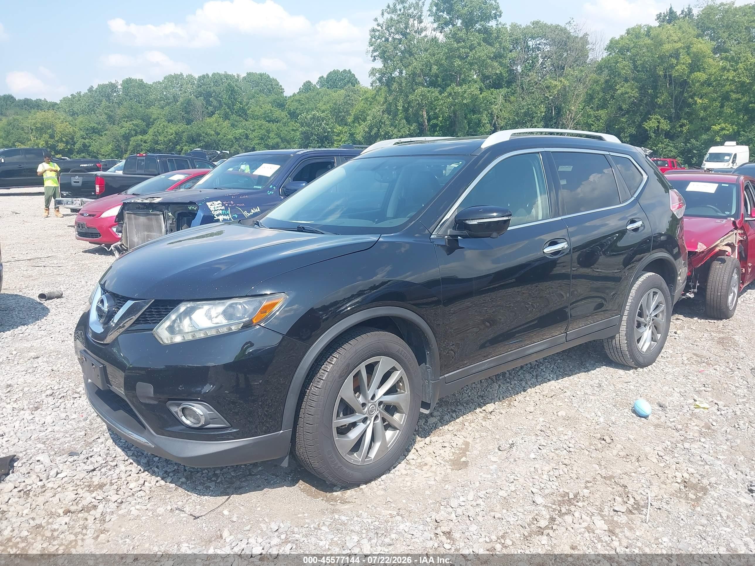 2015 Nissan Rogue Sl Черный vin: 5N1AT2MV1FC789730