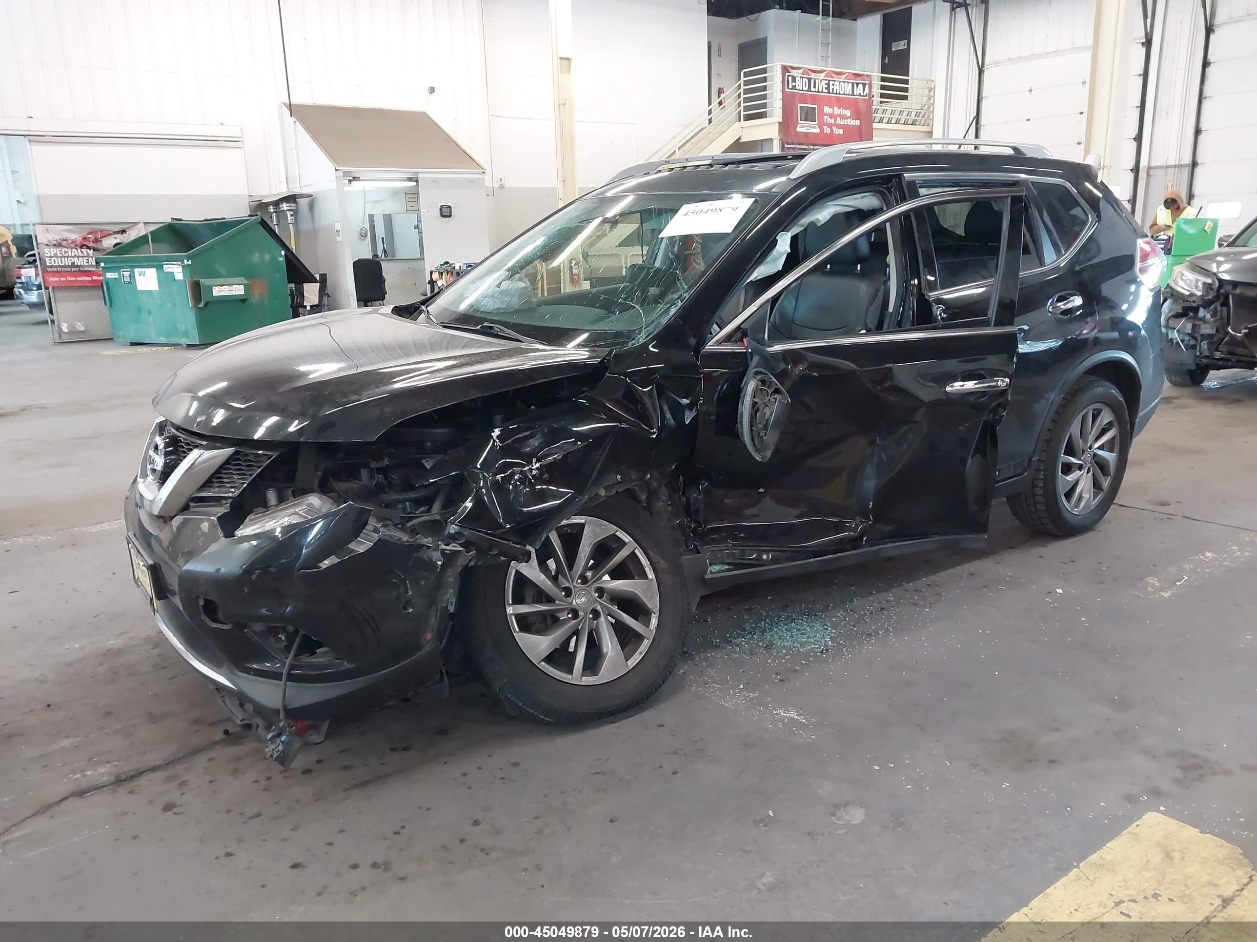 2015 Nissan Rogue Sl Black vin: 5N1AT2MV1FC790585