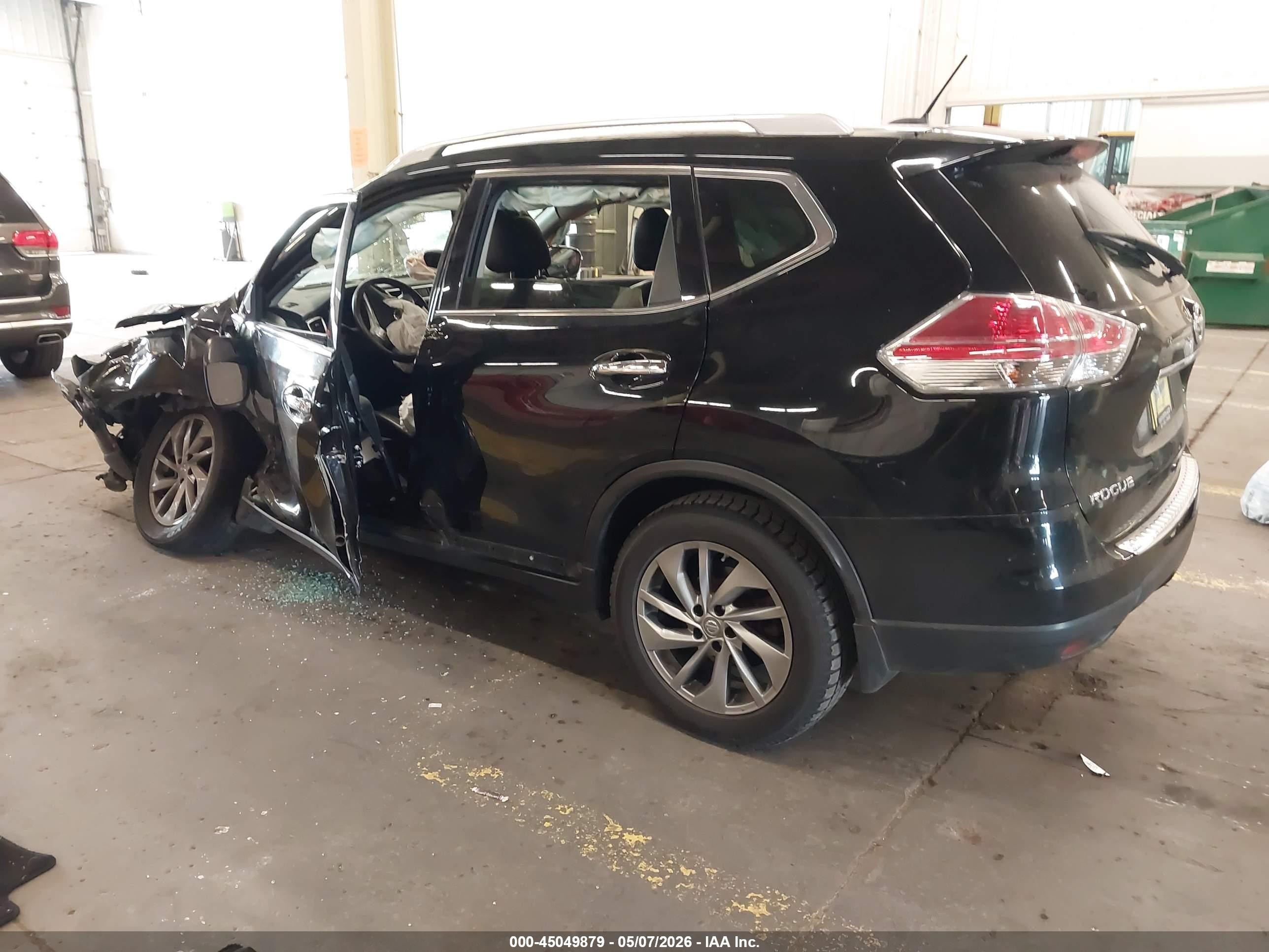 2015 Nissan Rogue Sl Black vin: 5N1AT2MV1FC790585