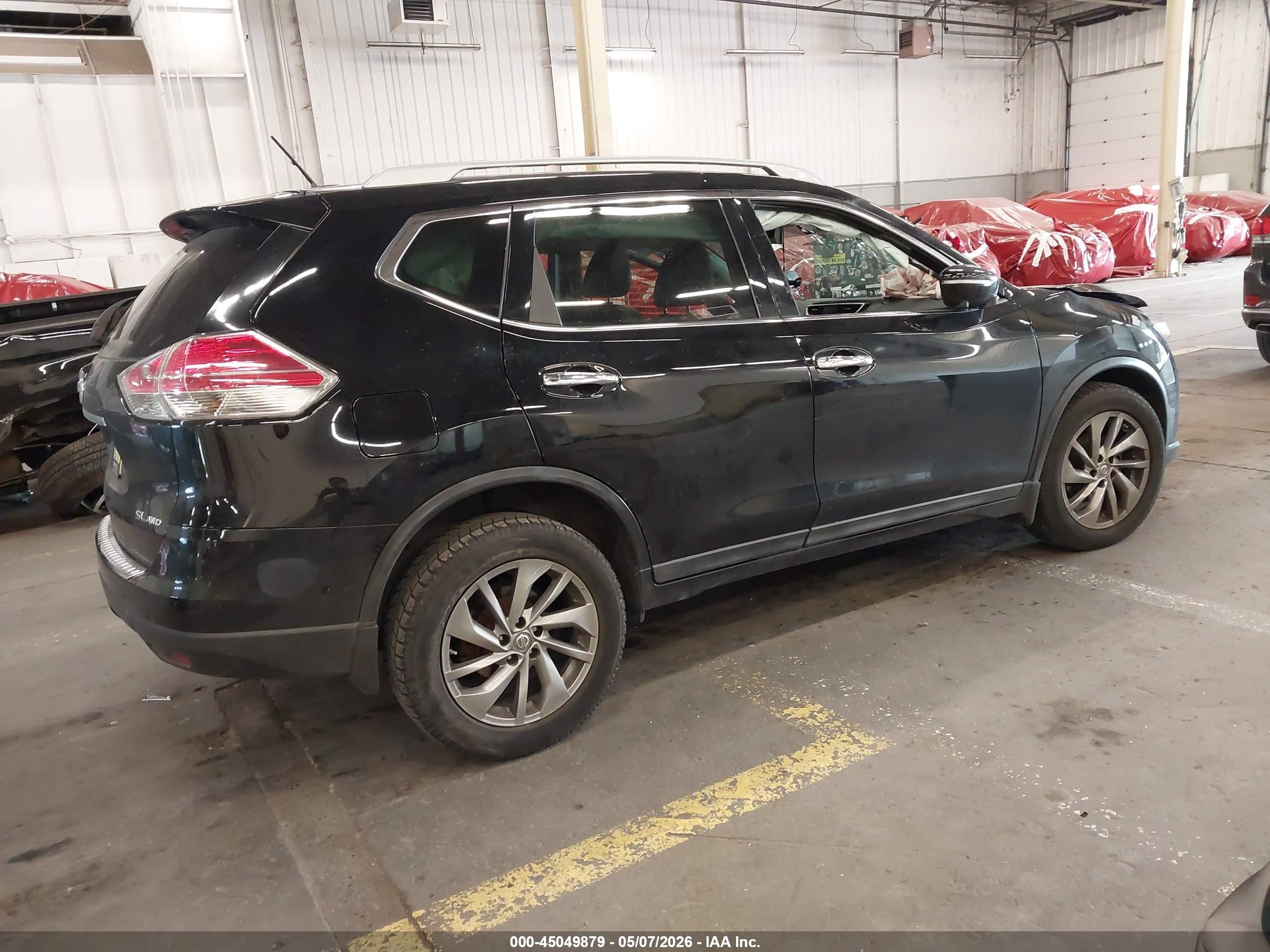 2015 Nissan Rogue Sl Black vin: 5N1AT2MV1FC790585