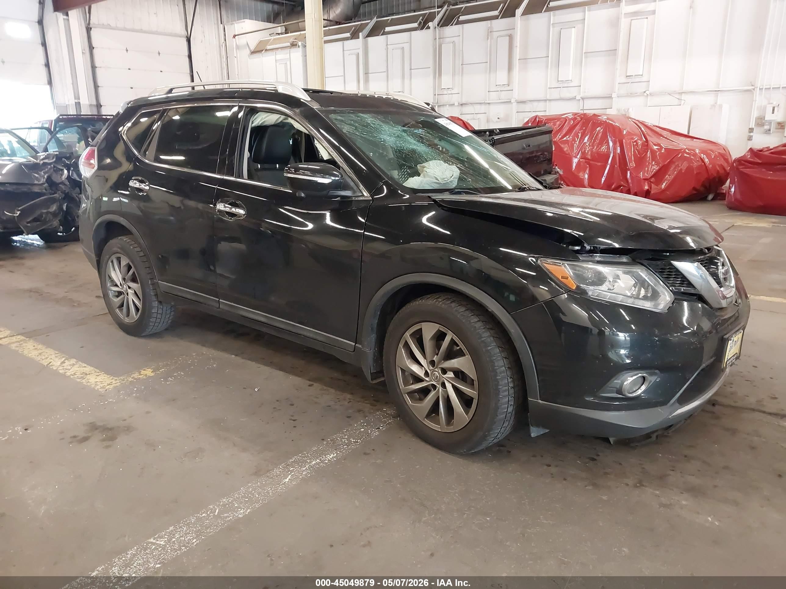 2015 Nissan Rogue Sl Black vin: 5N1AT2MV1FC790585