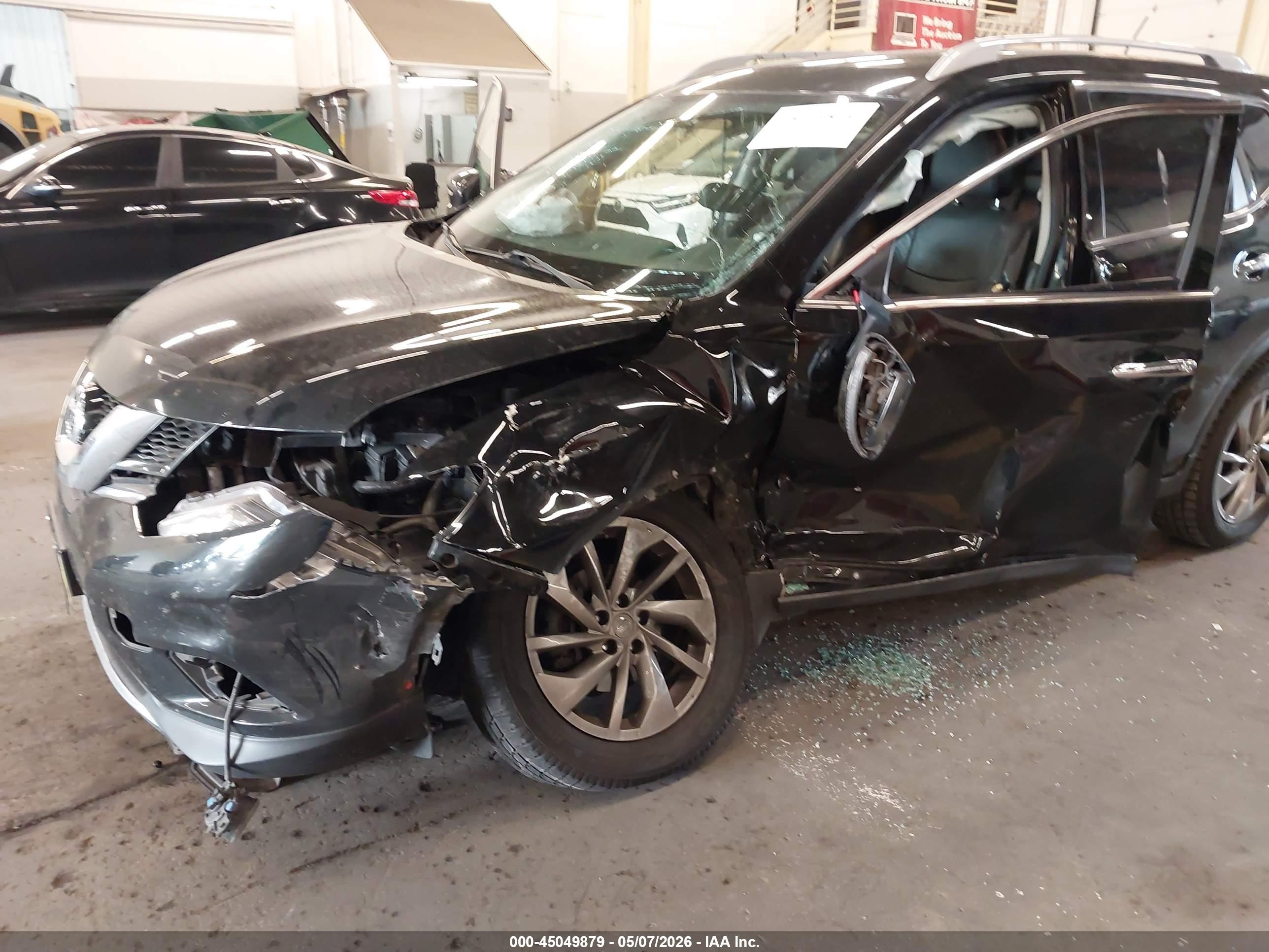 2015 Nissan Rogue Sl Black vin: 5N1AT2MV1FC790585