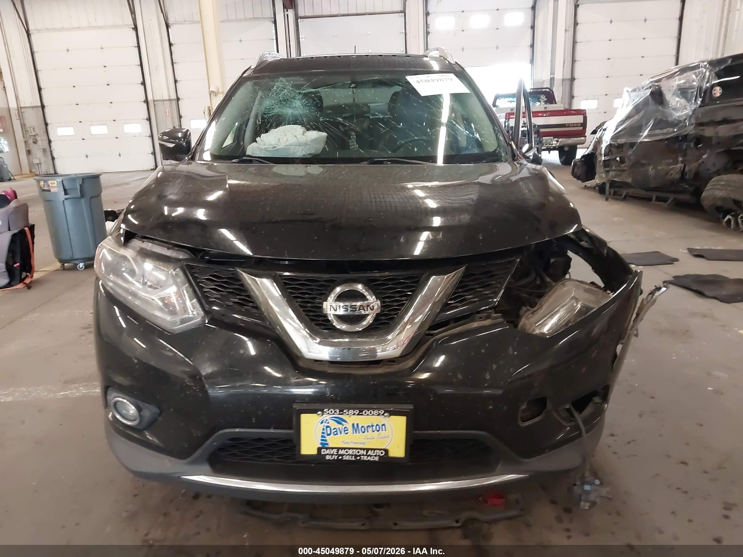 2015 Nissan Rogue Sl Black vin: 5N1AT2MV1FC790585