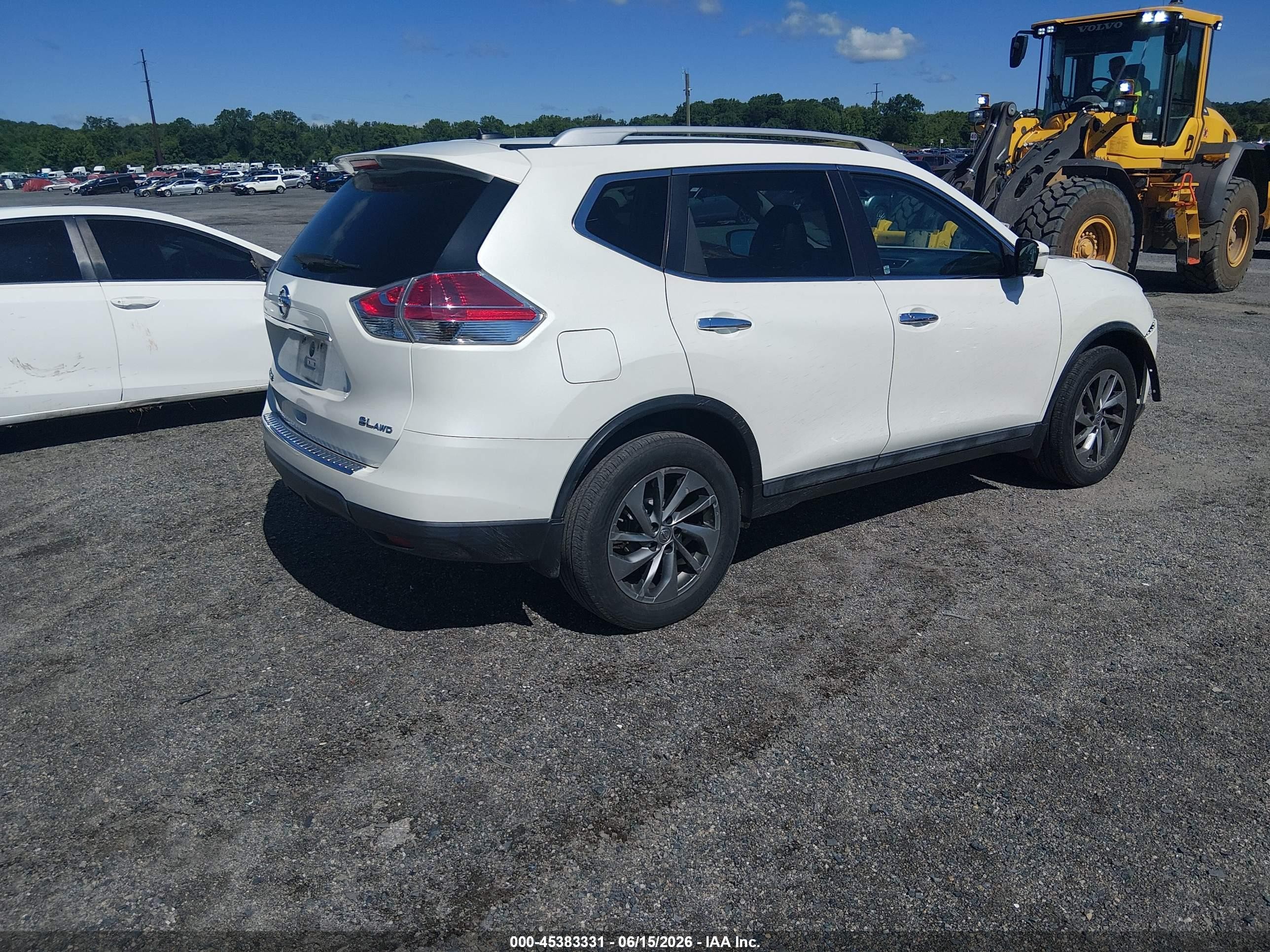 2015 Nissan Rogue Sl White vin: 5N1AT2MV1FC801729
