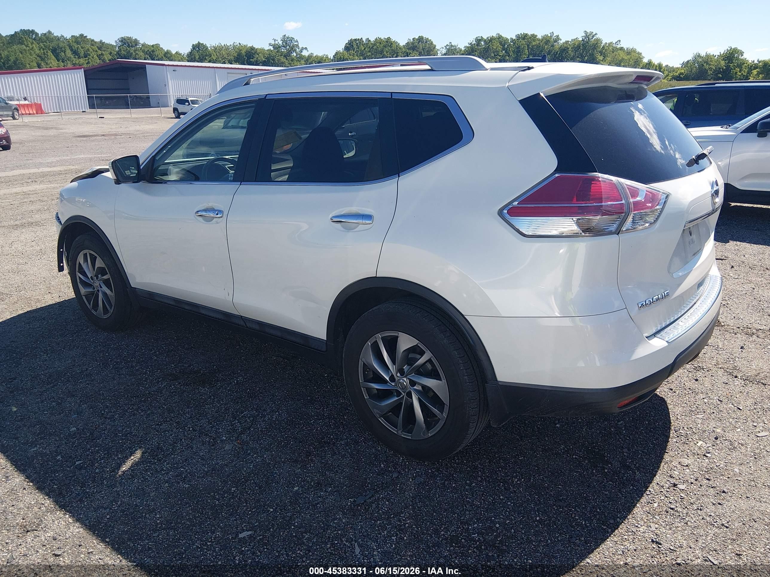 2015 Nissan Rogue Sl White vin: 5N1AT2MV1FC801729