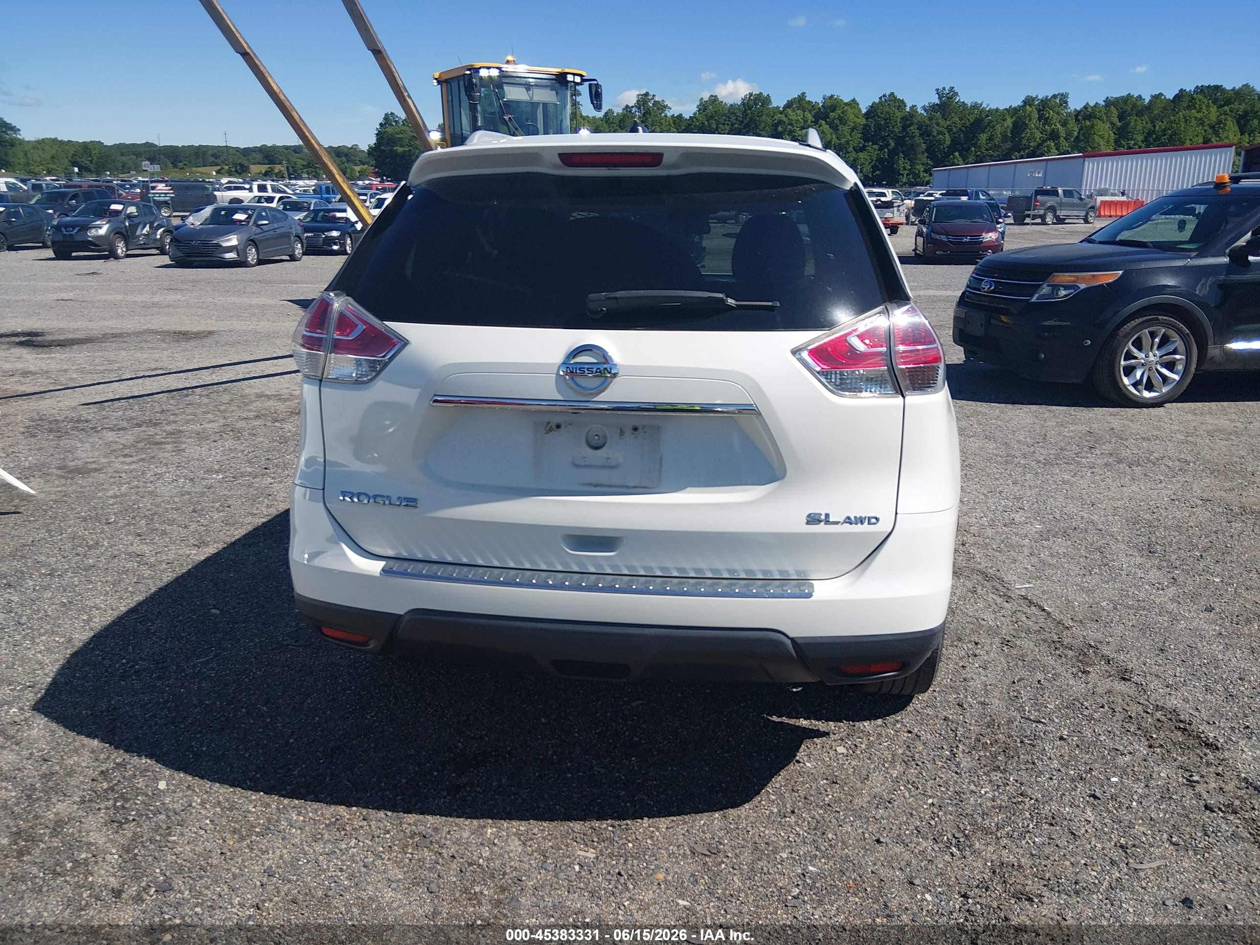 2015 Nissan Rogue Sl White vin: 5N1AT2MV1FC801729
