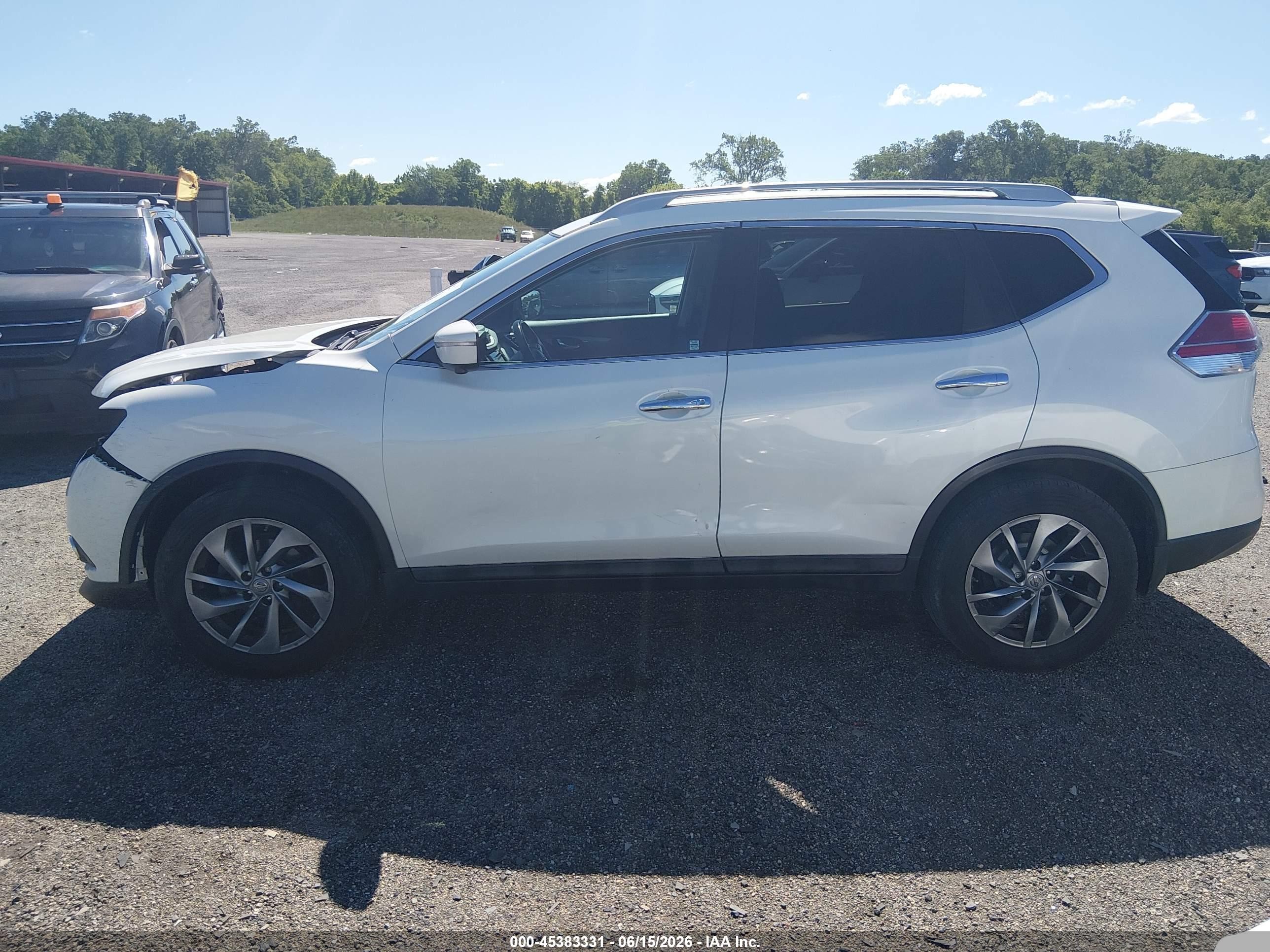 2015 Nissan Rogue Sl White vin: 5N1AT2MV1FC801729
