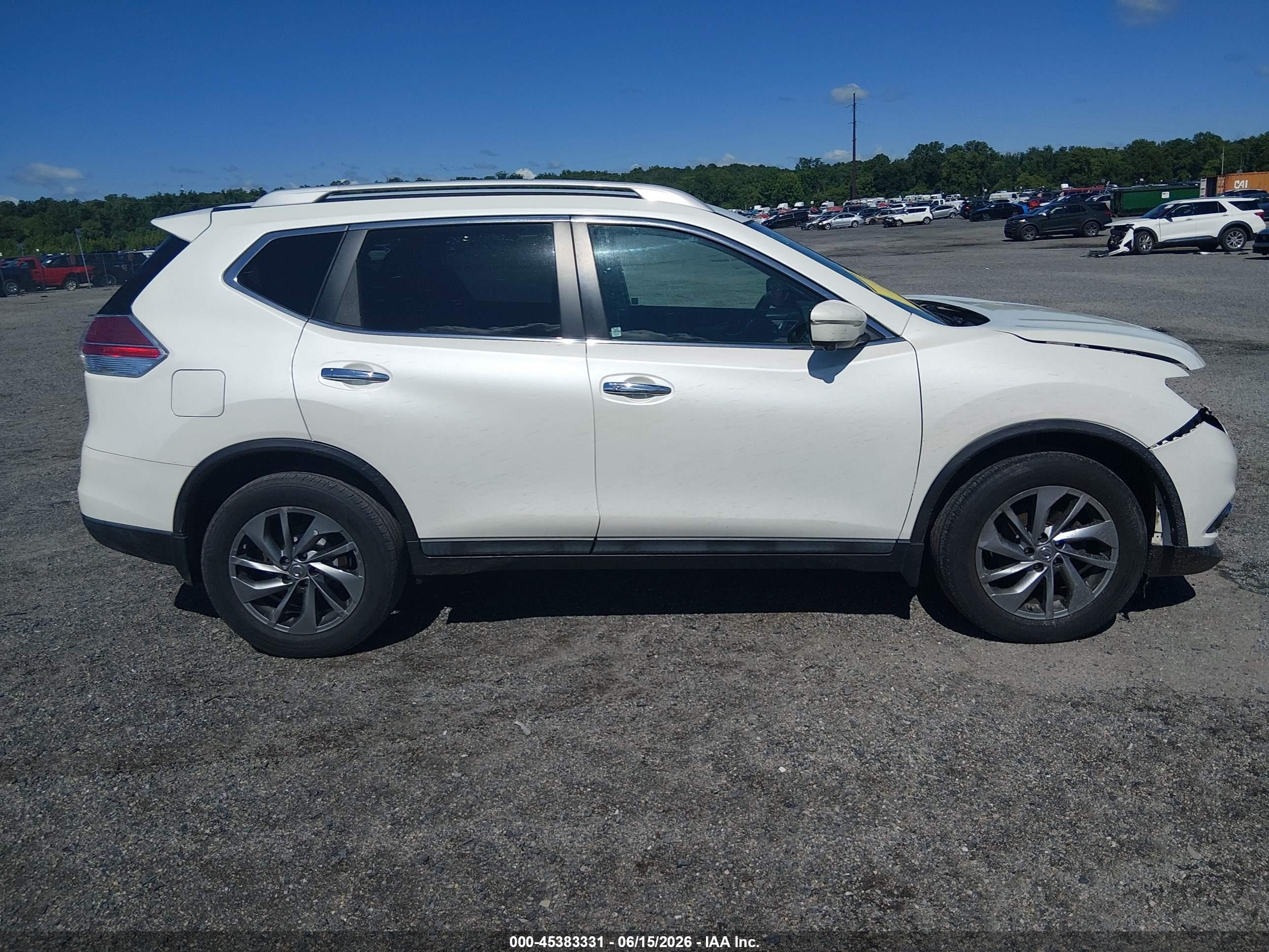 2015 Nissan Rogue Sl White vin: 5N1AT2MV1FC801729