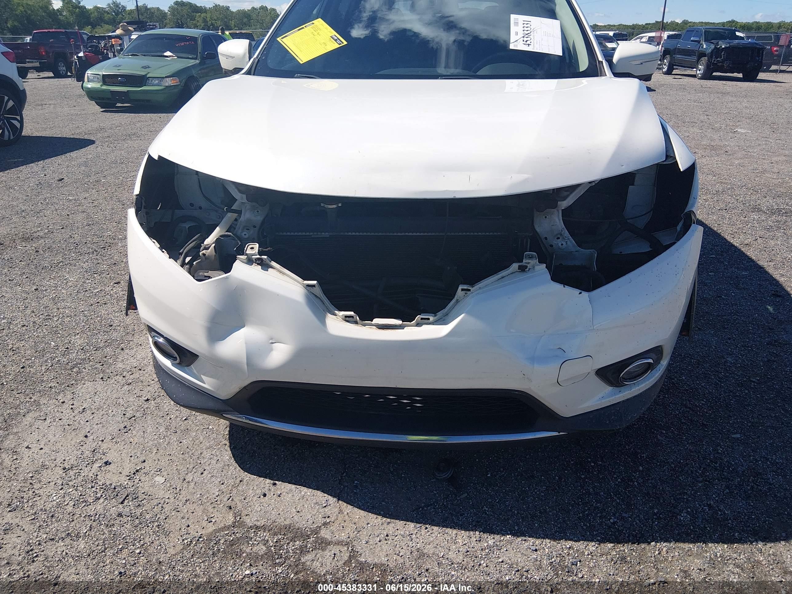 2015 Nissan Rogue Sl White vin: 5N1AT2MV1FC801729