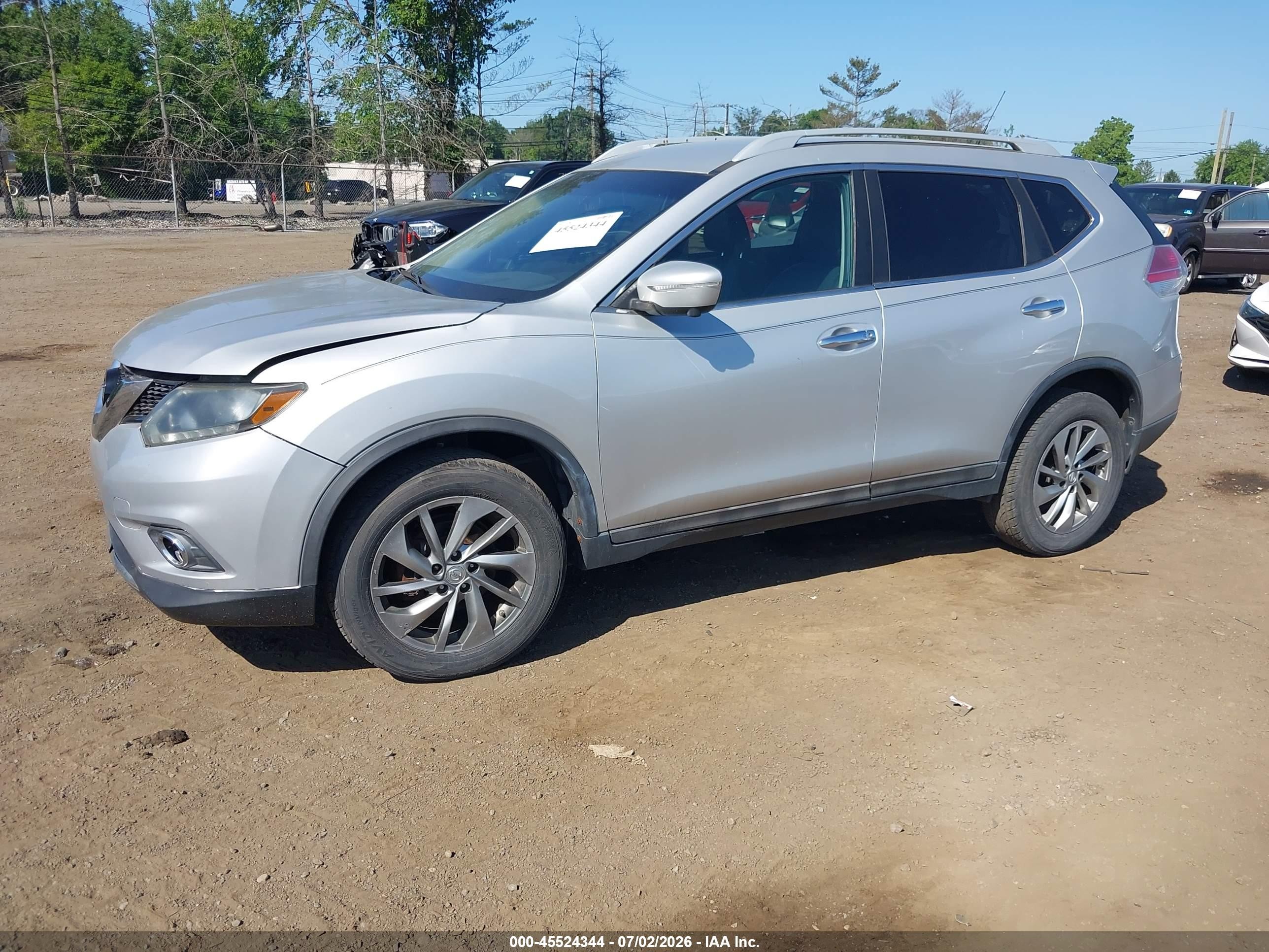 2015 Nissan Rogue Sl Silver vin: 5N1AT2MV1FC820295