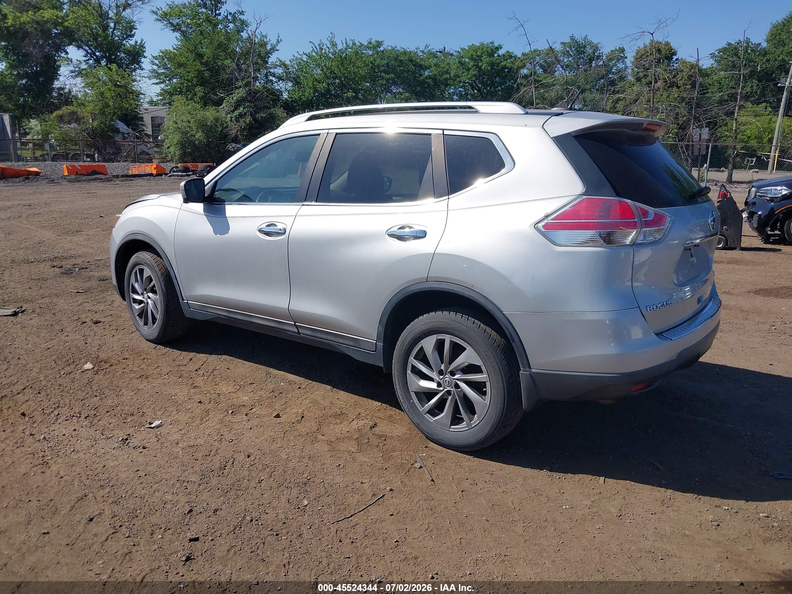 2015 Nissan Rogue Sl Silver vin: 5N1AT2MV1FC820295